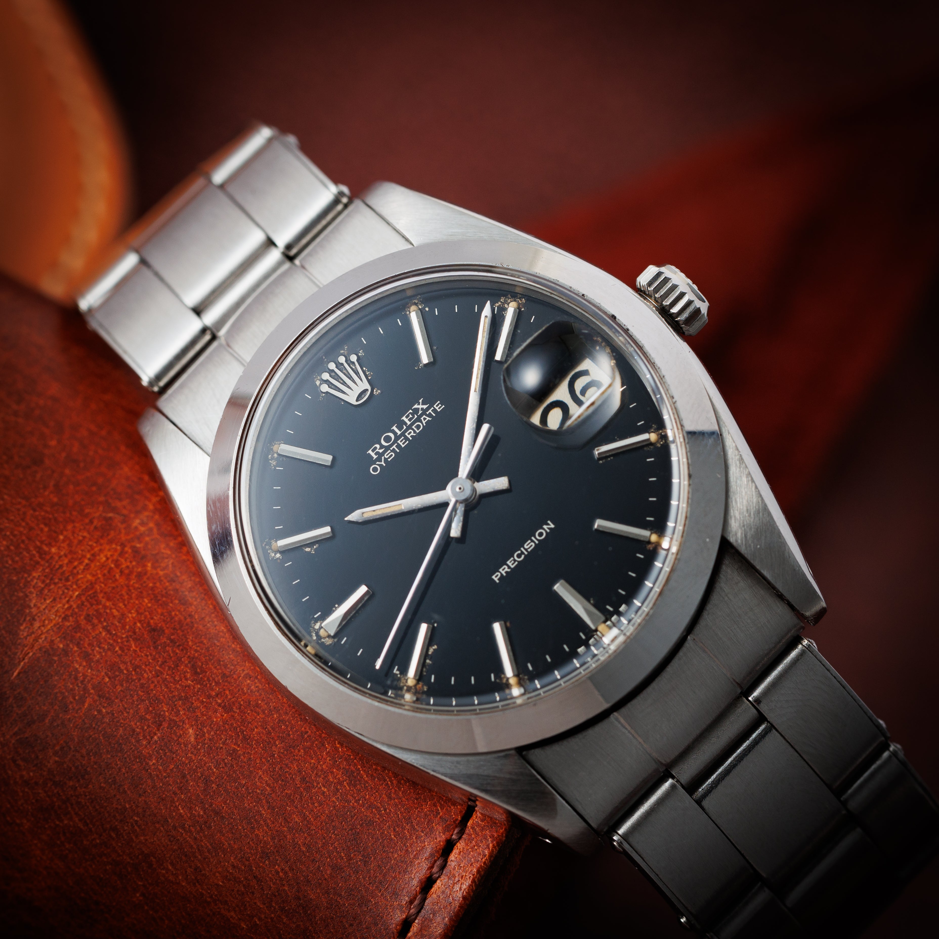 ロレックス オイスターデイト 1967年製 Ref.6694 ブラックギルトダイヤル