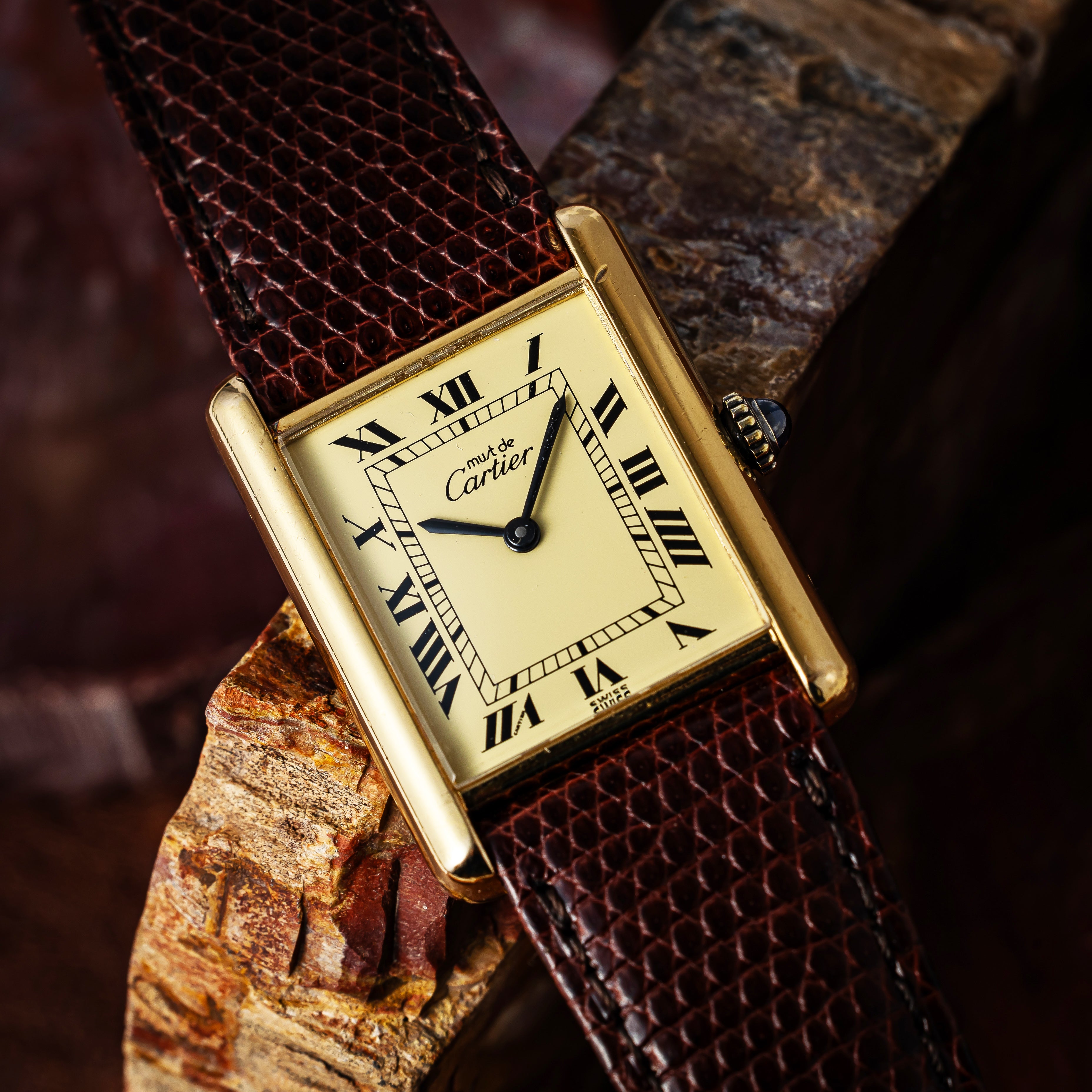 カルティエ マストタンク LM 1980年代製 アイボリーローマンダイヤル