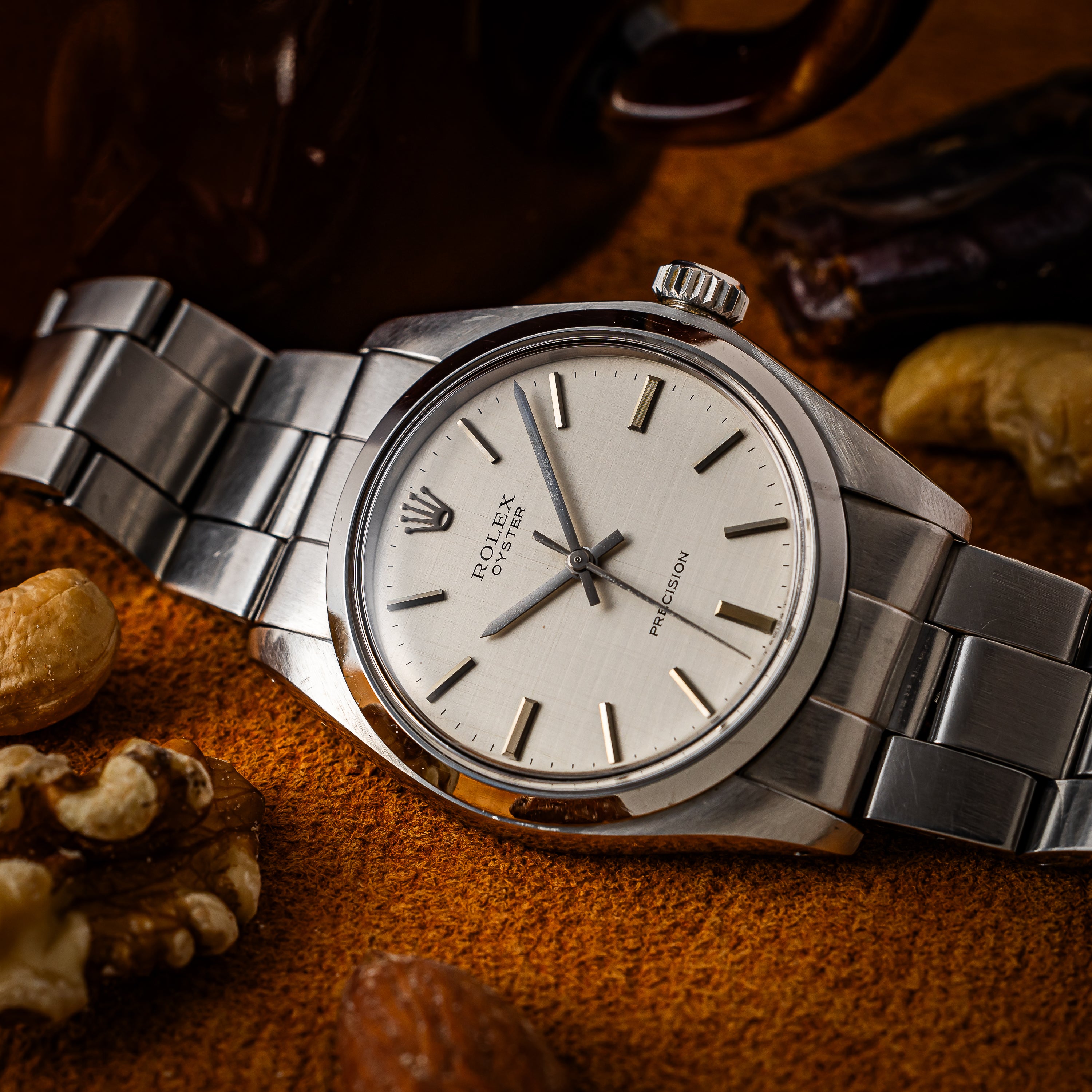 ロレックス オイスター 1973年製 Ref.6426 シルバーリネンダイヤル ギャラ、タグ、冊子付き