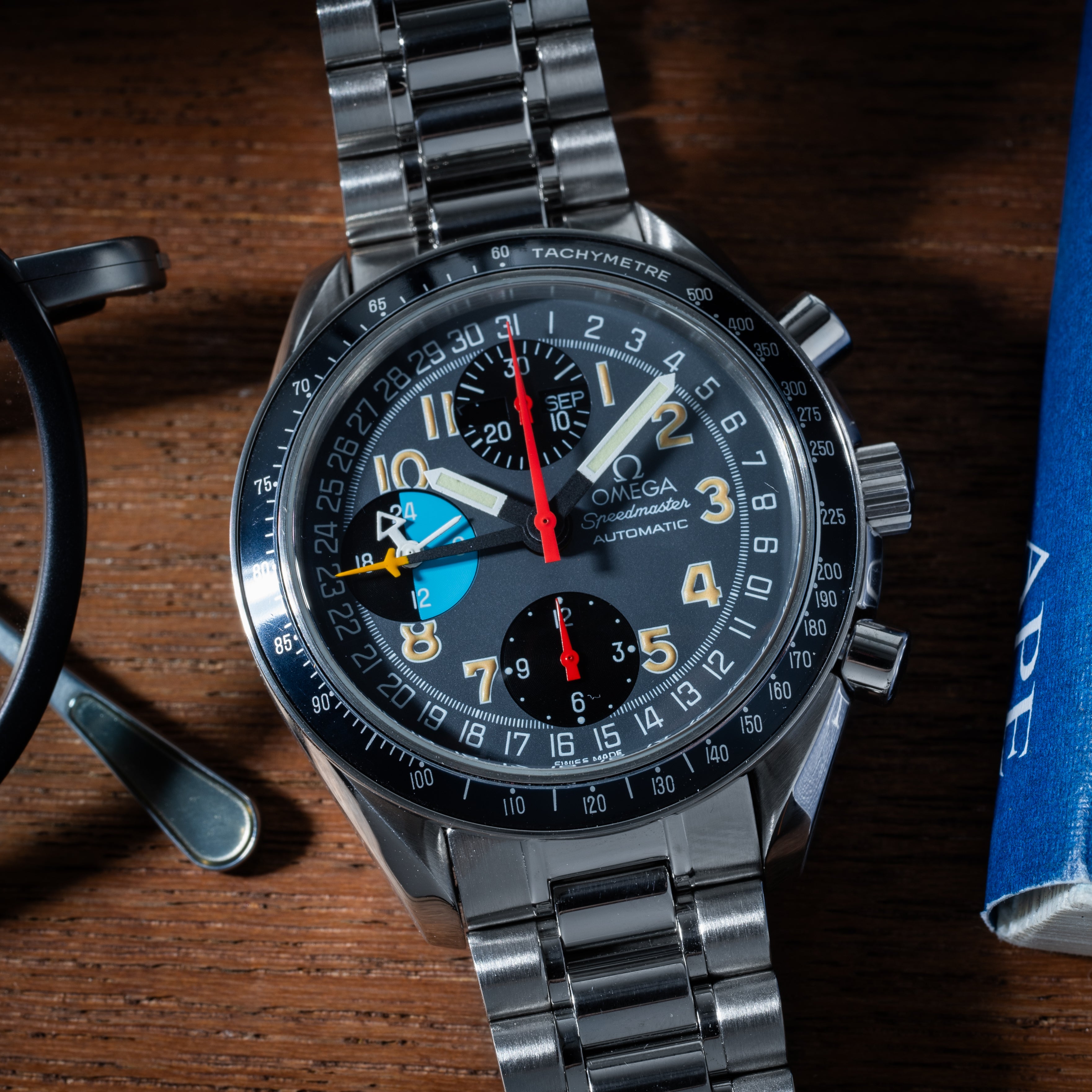 オメガ スピードマスター マーク40 AMPM 1997年製 AM/PM 箱、ギャラ付き