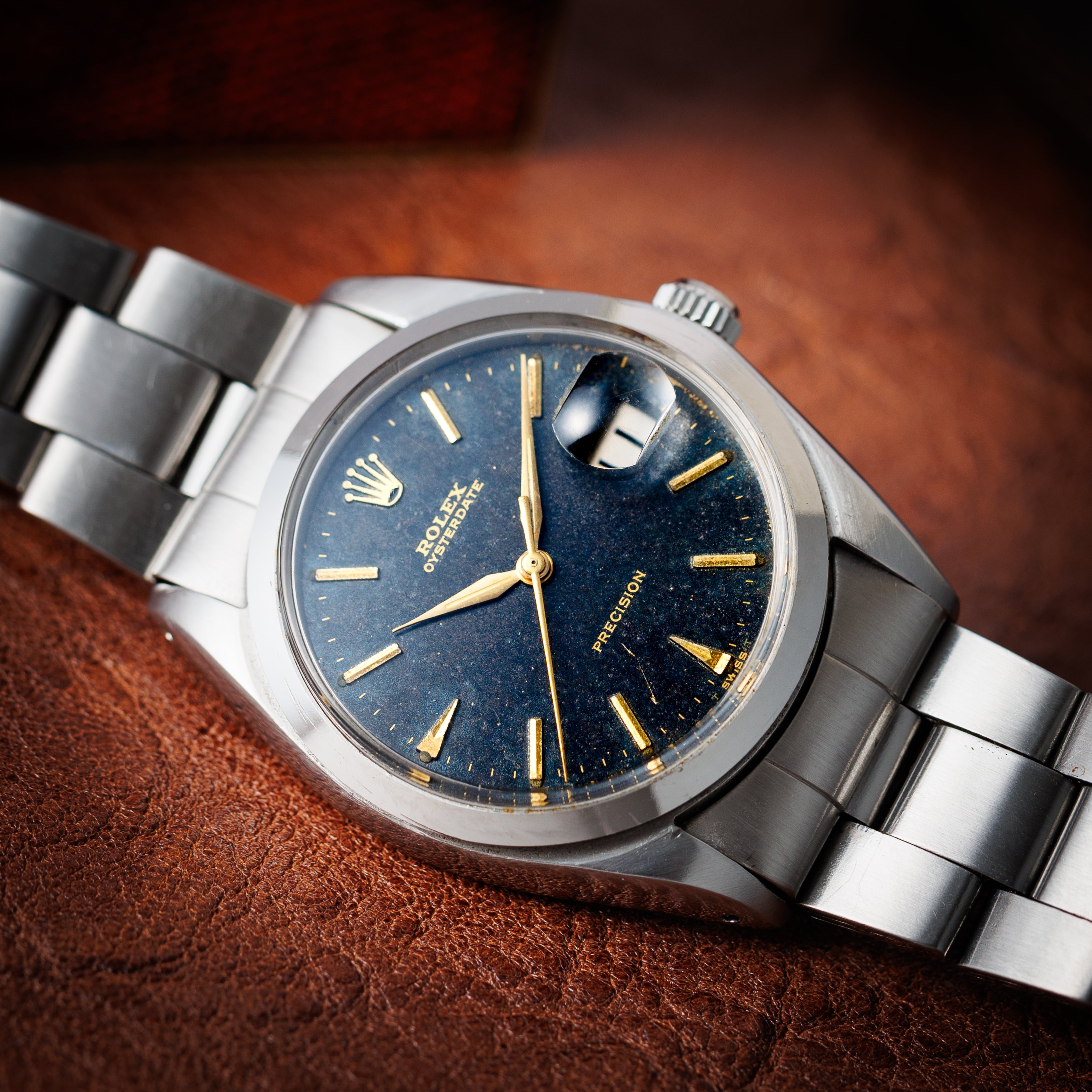 ロレックス オイスターデイト 1963年製 Ref.6694 ブラックギルトダイヤル