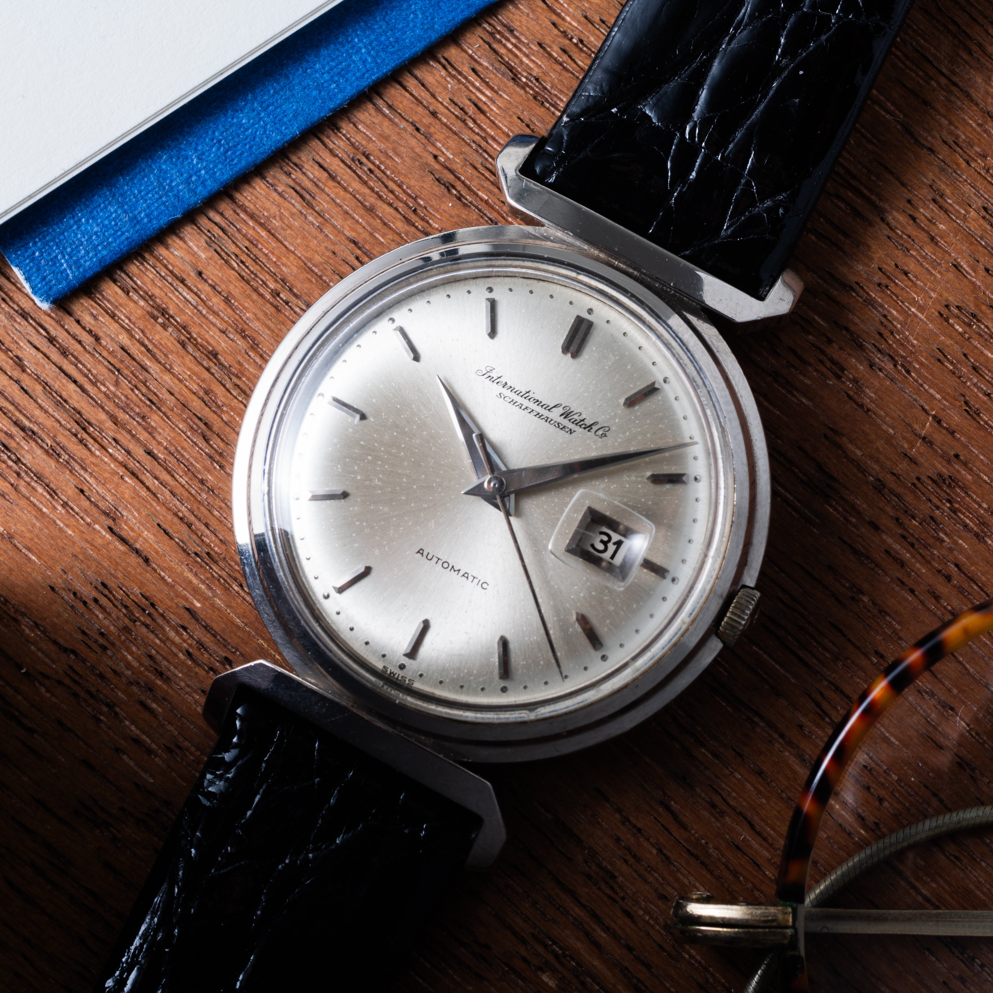 IWC デラックス 1963年製 18金無垢ホワイトゴールド 寄り目 ペラトン式自動巻きCal.8531 お魚リューズ