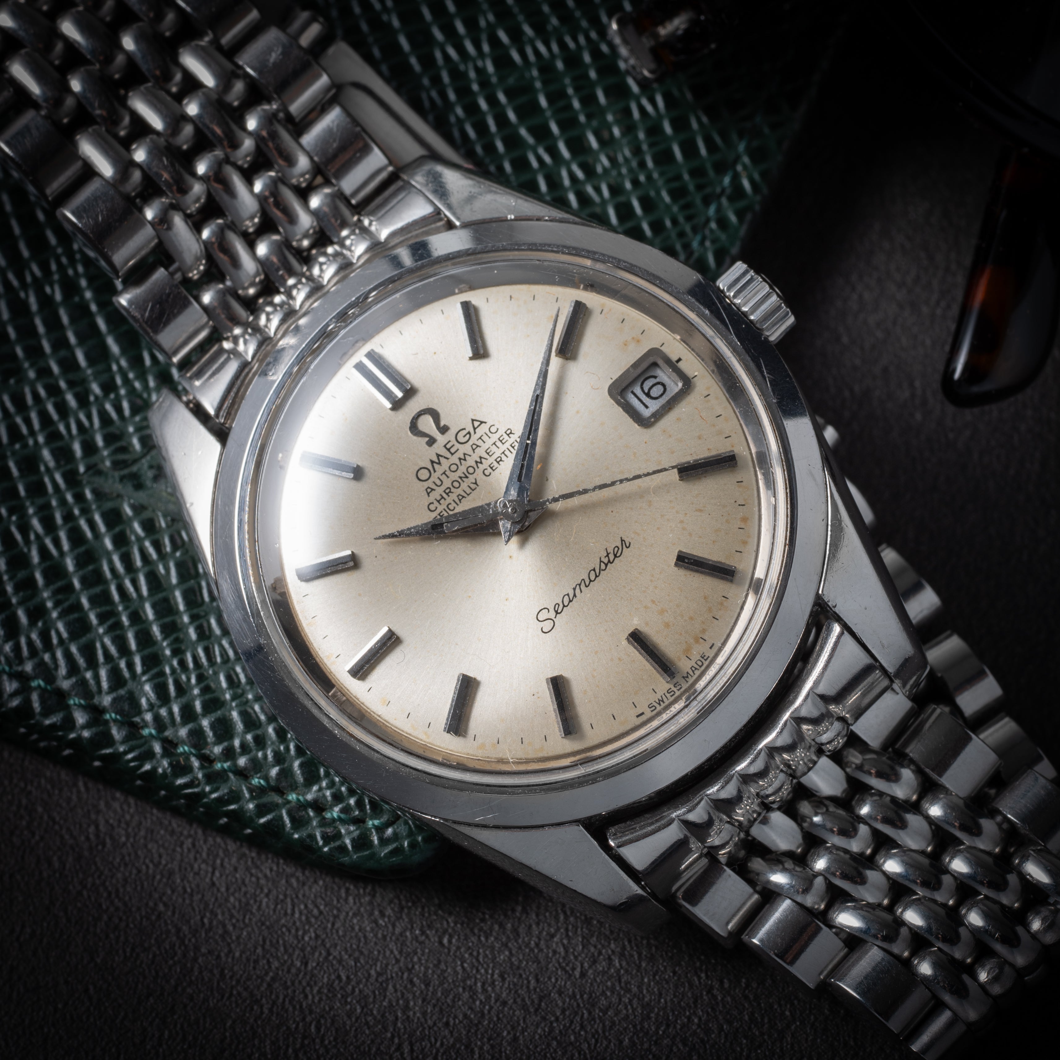 オメガ シーマスター クロノメーター 1970年製 Ref.166010SP シルバーダイヤル ブレス付き