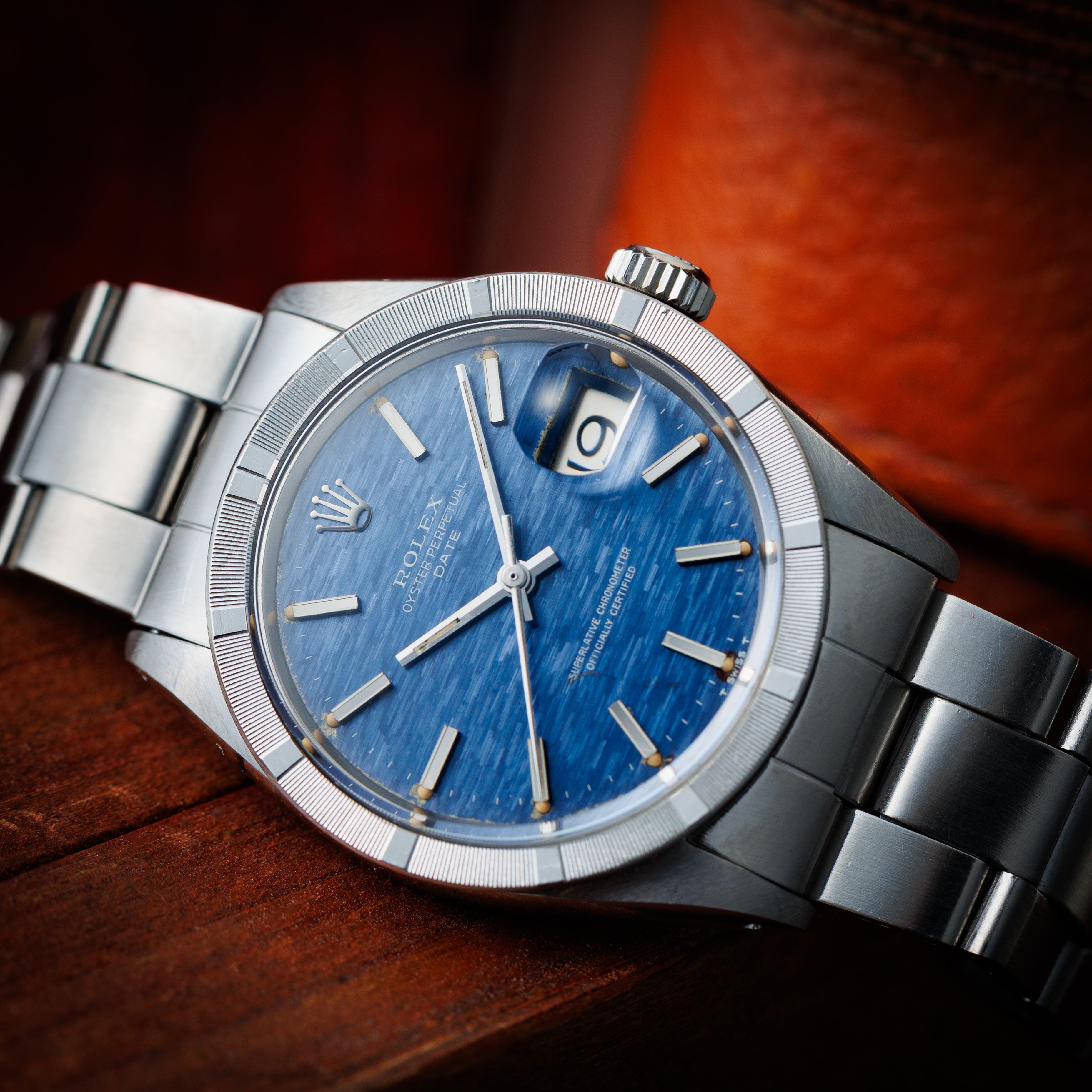ロレックス オイスターパーペチュアルデイト 1969年製 Ref.1500 ブルーブリックダイヤル