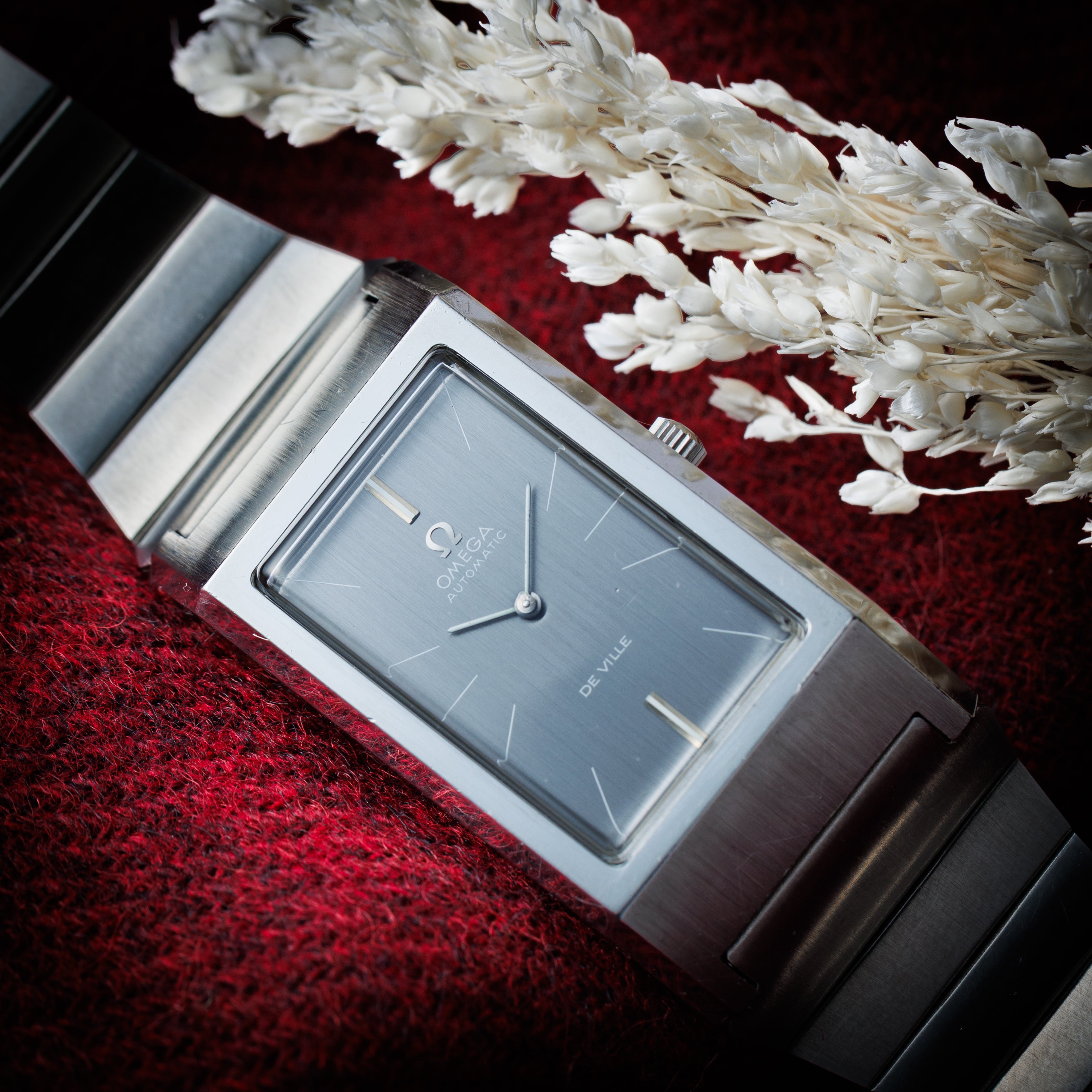 オメガ デ・ヴィル 1971年製 レクタンギュラー Ref.155.000 箱、ギャラ付き