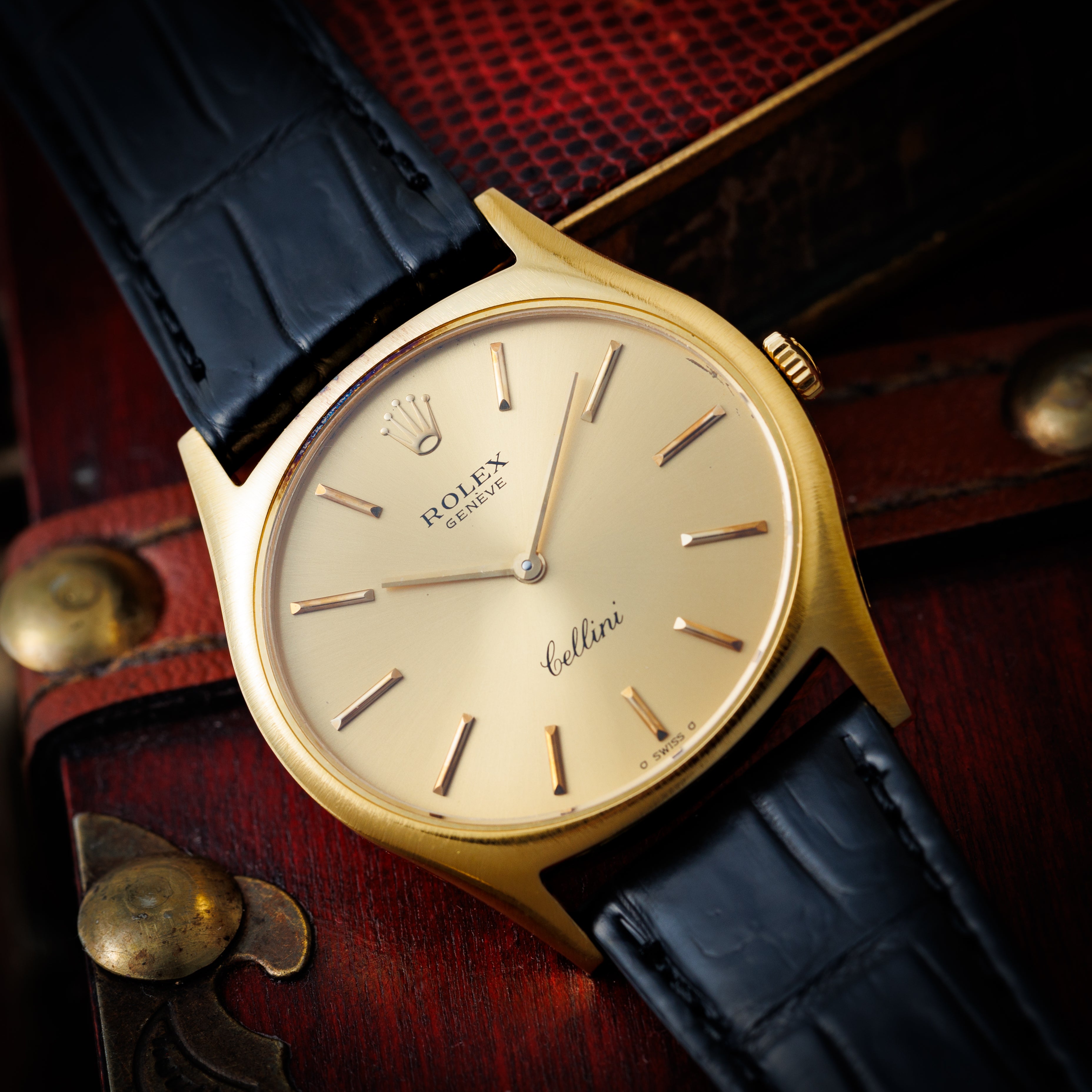 ロレックス チェリーニ 1976年製 Ref.3806 18金イエローゴールド 純正尾錠付き