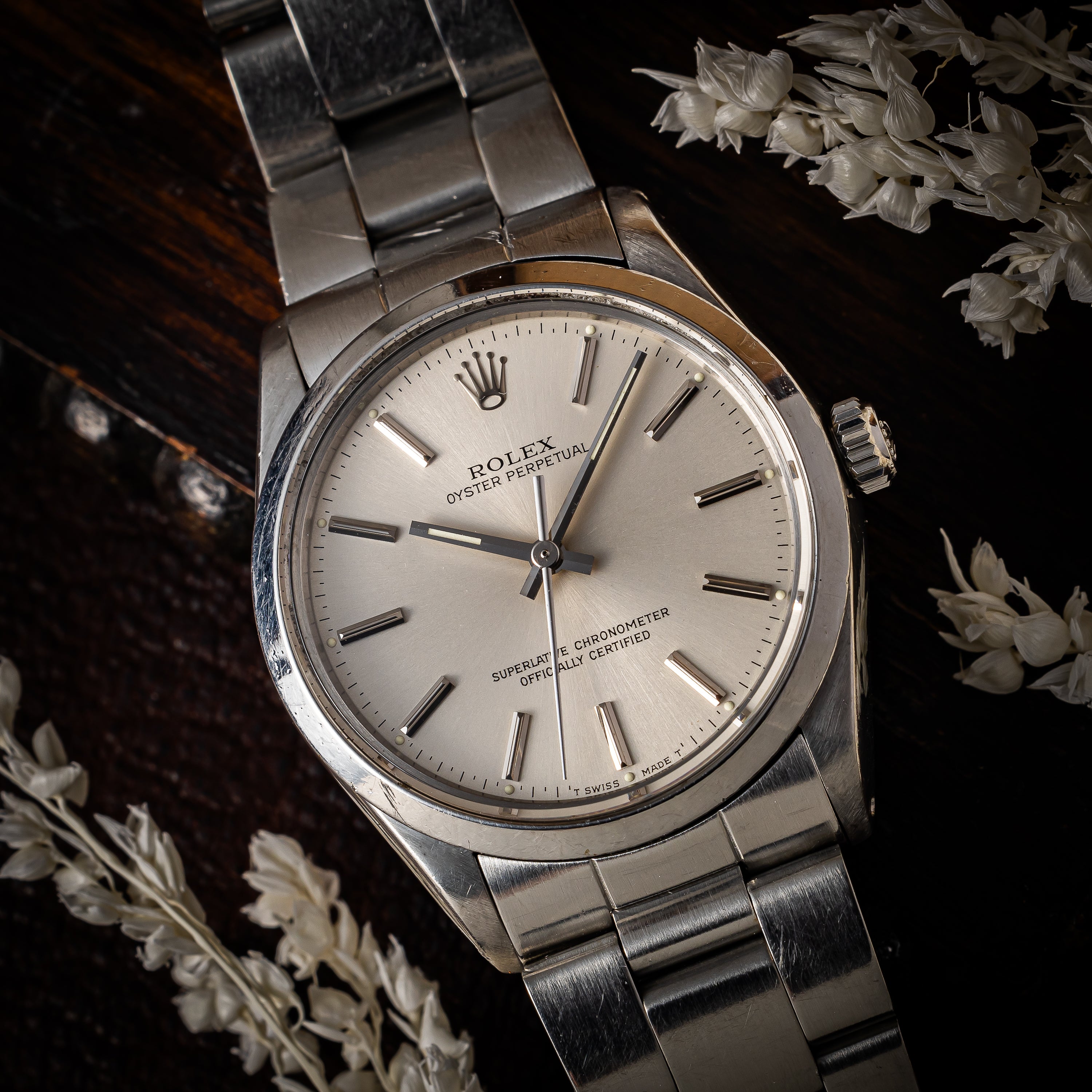 ロレックス オイスターパーペチュアル 1987年製 Ref.1002 箱、ギャラ付き