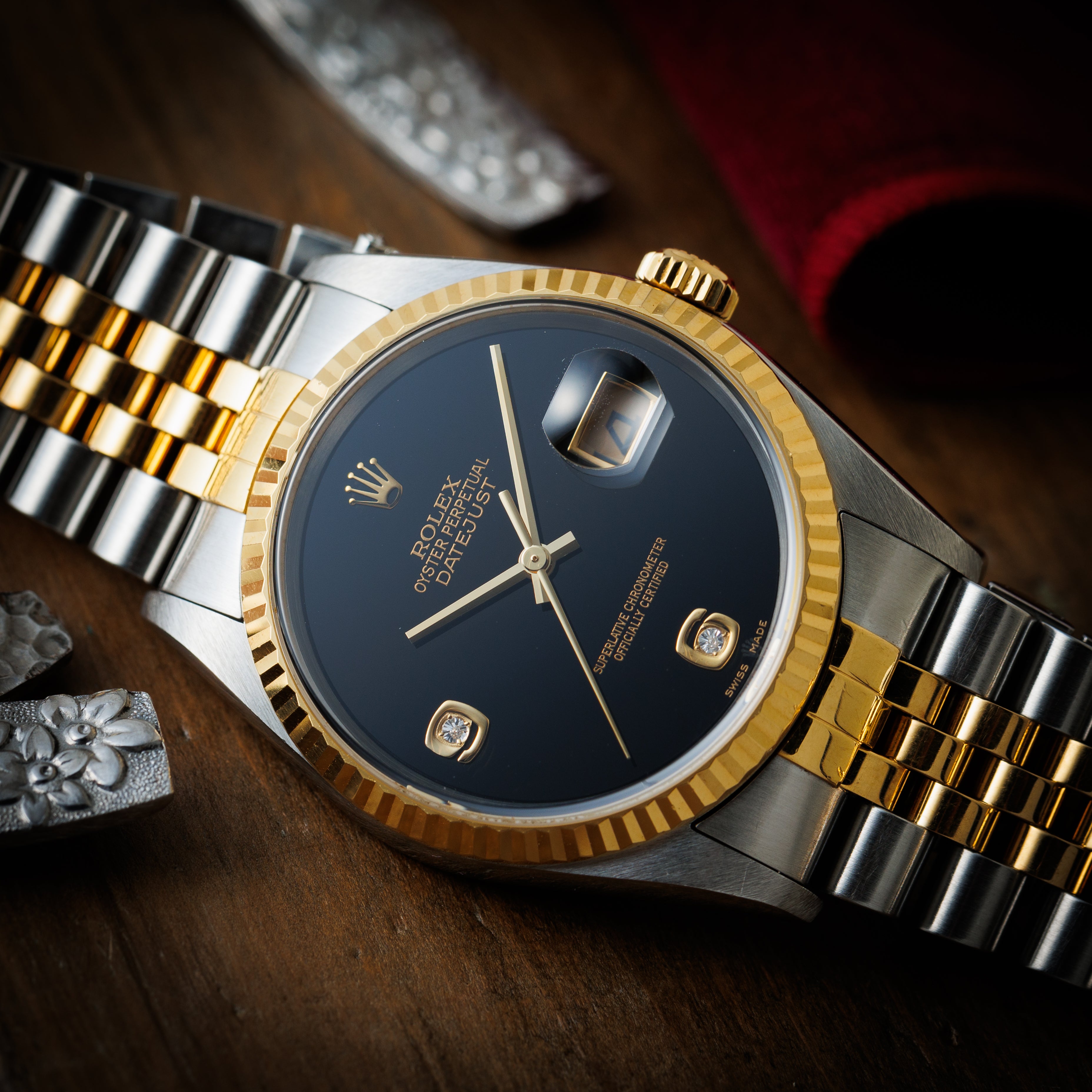 ロレックス デイトジャスト 2002年製 Ref.16233 2BR コンビ オニキスダイヤル