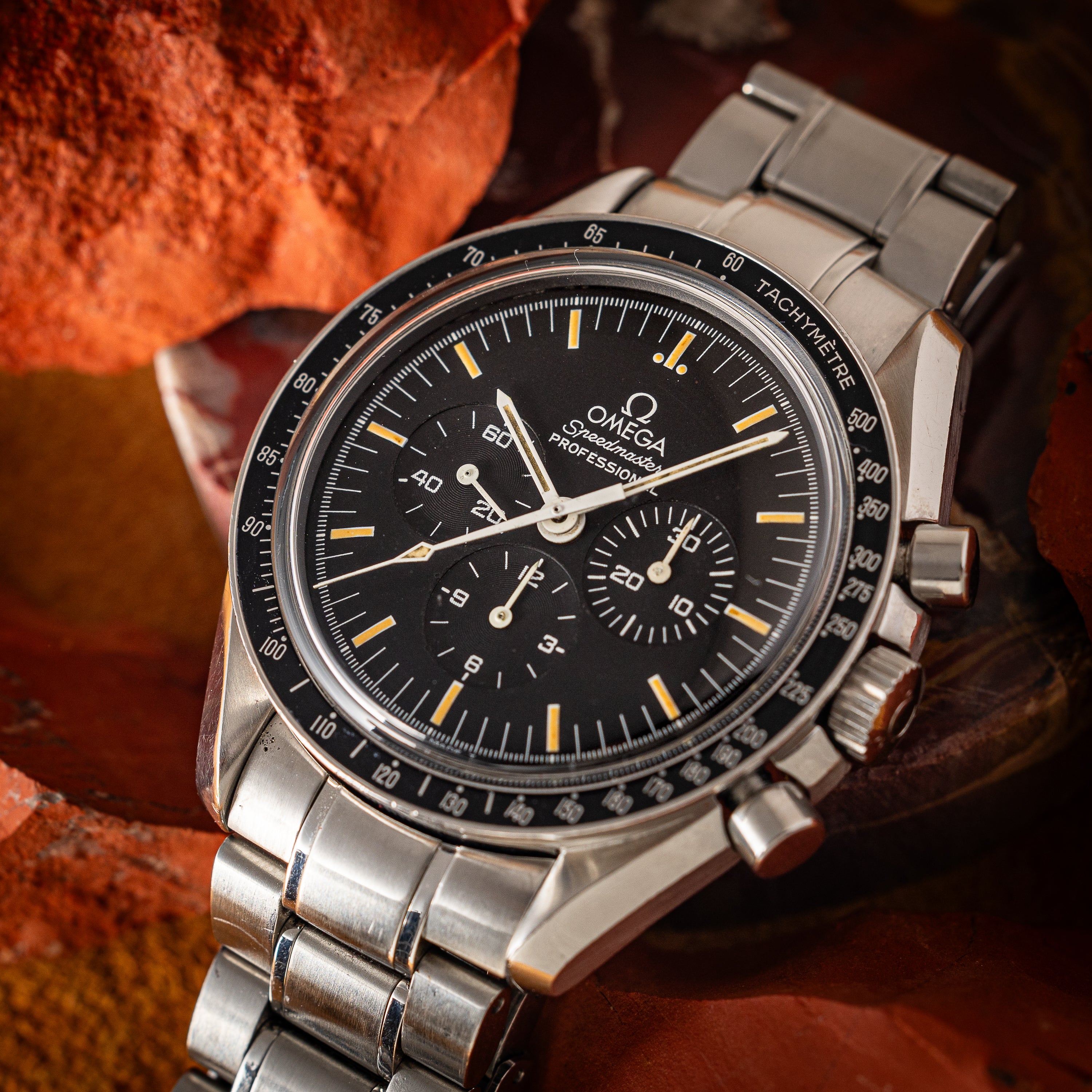 オメガ スピードマスター プロフェッショナル 1997年製 Ref.3450808 裏スケルトン 箱、ギャラ付き