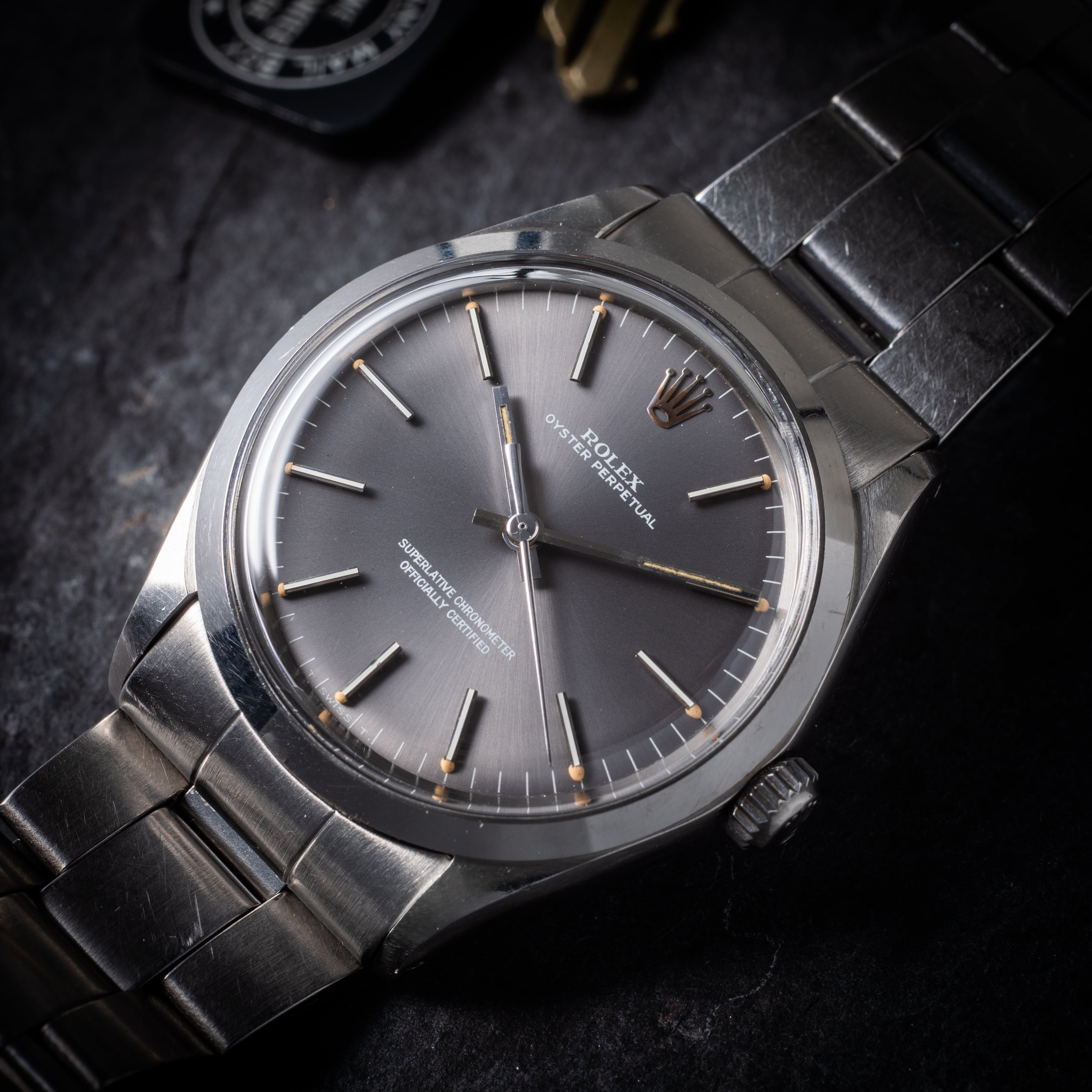 ロレックス オイスターパーペチュアル 1971年製 Ref.1002 グレーダイヤル 純正巻きブレス