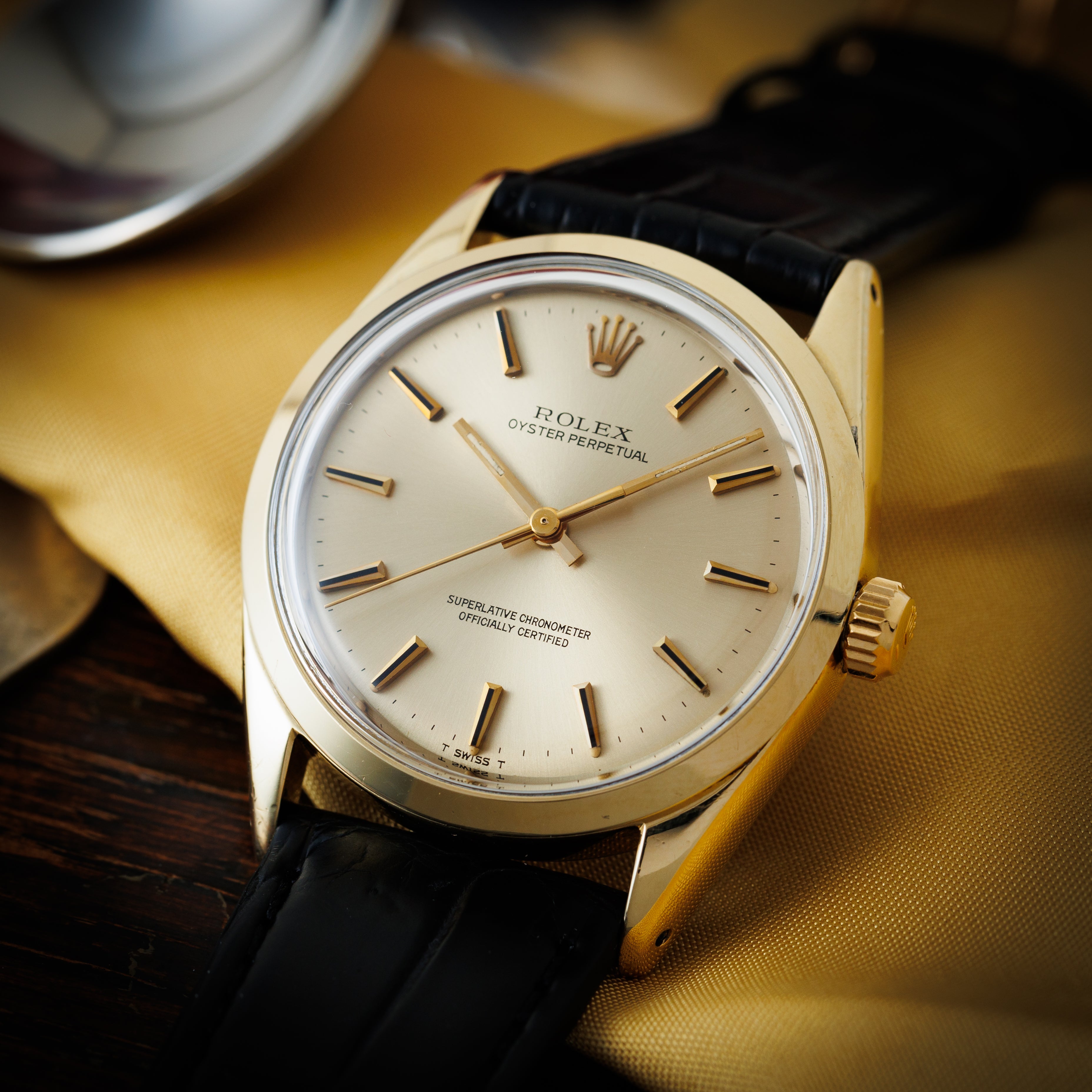 ロレックス オイスターパーペチュアル  1972年製 Ref.1024 金張りステンバックケース ノンデイト