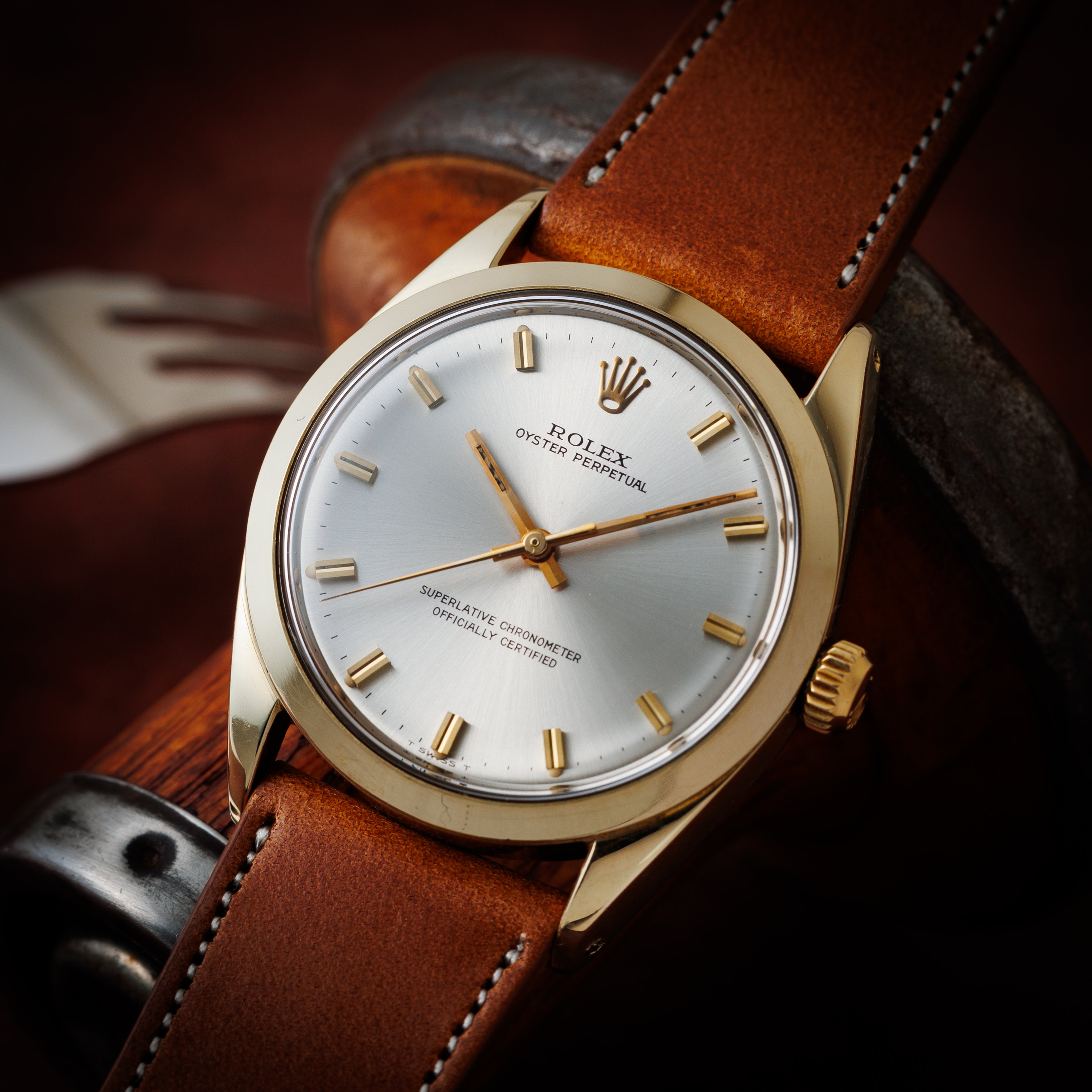 ロレックス オイスターパーペチュアル 1967年製 Ref.1024 金張り ノンデイト自動巻き