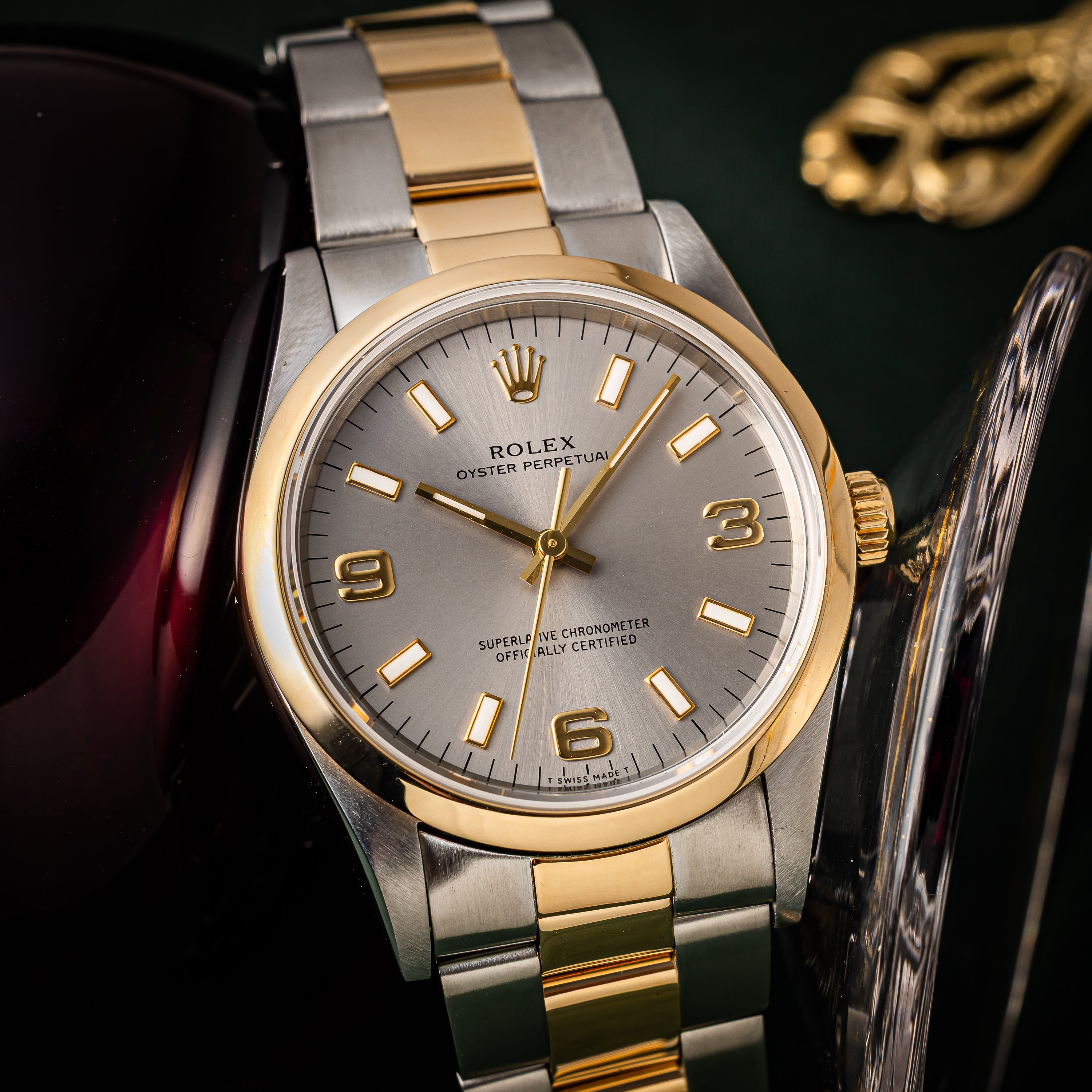 ロレックス オイスターパーペチュアル コンビ 1996年製 Ref.14203 グレー エクスプローラーダイヤル