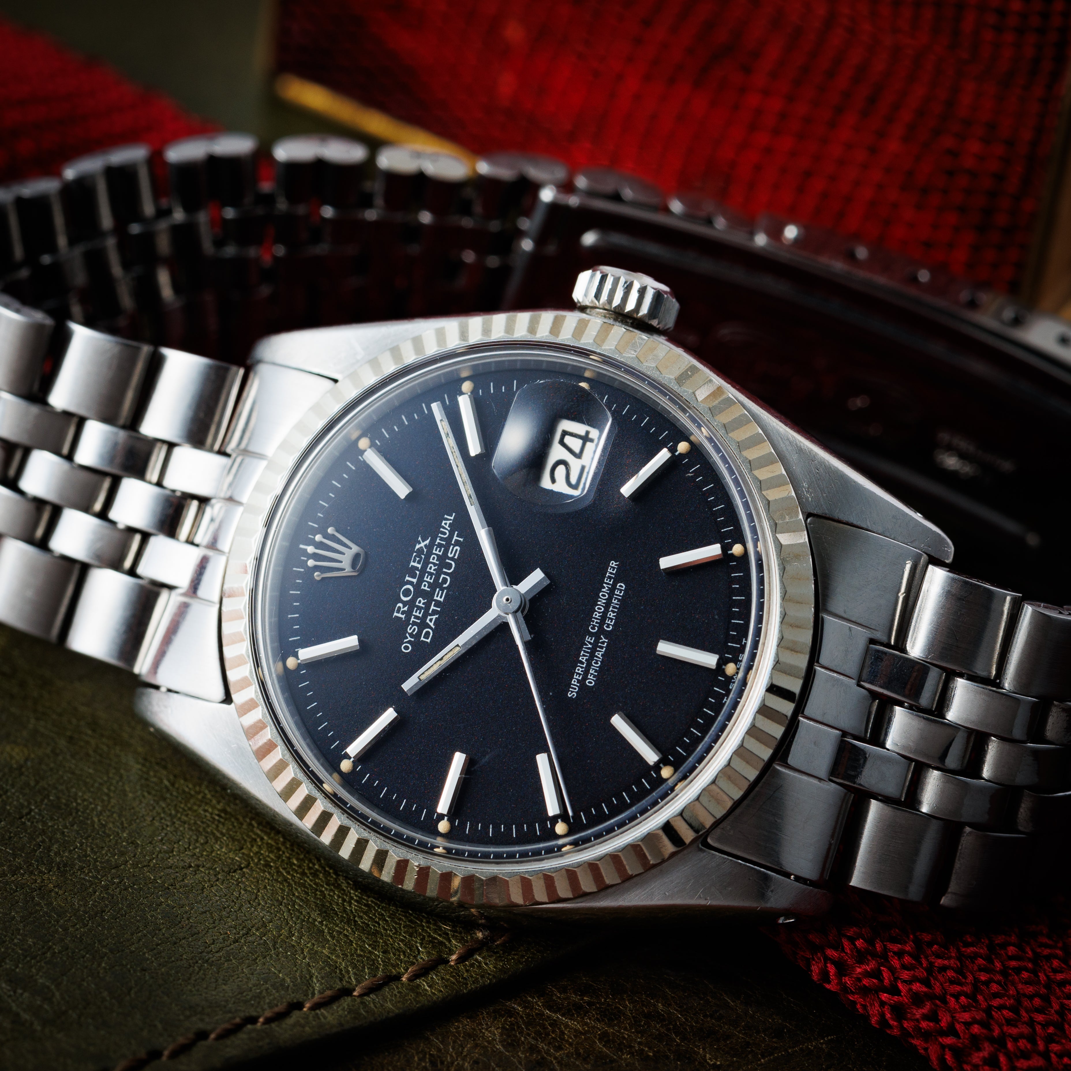 ロレックス デイトジャスト 1969年製 Ref.1601 ブラックダイヤル レッドアイ