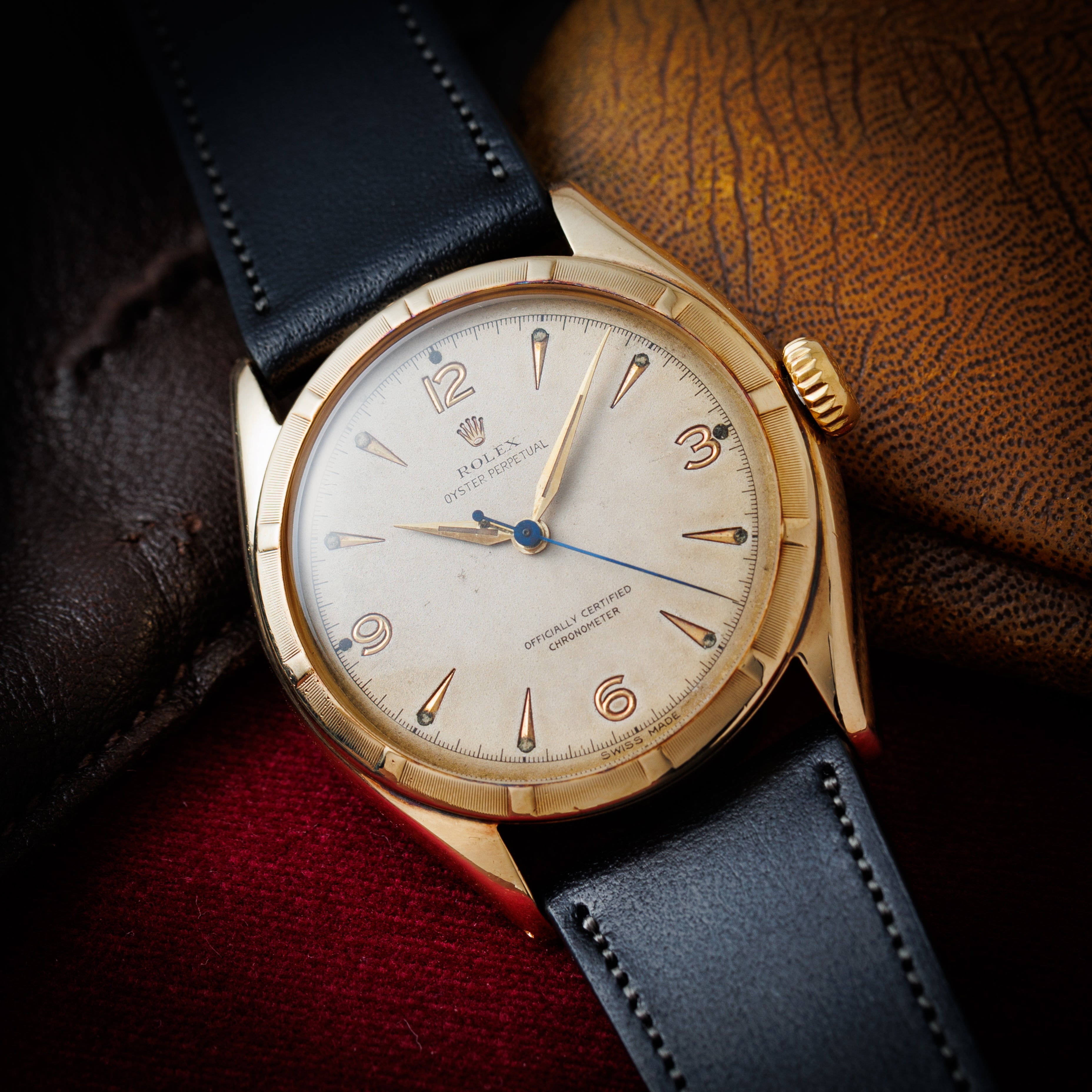 ロレックス セミバブルバック 1950年代製 Ref.6085 14金イエローゴールド スーパーオイスターケース