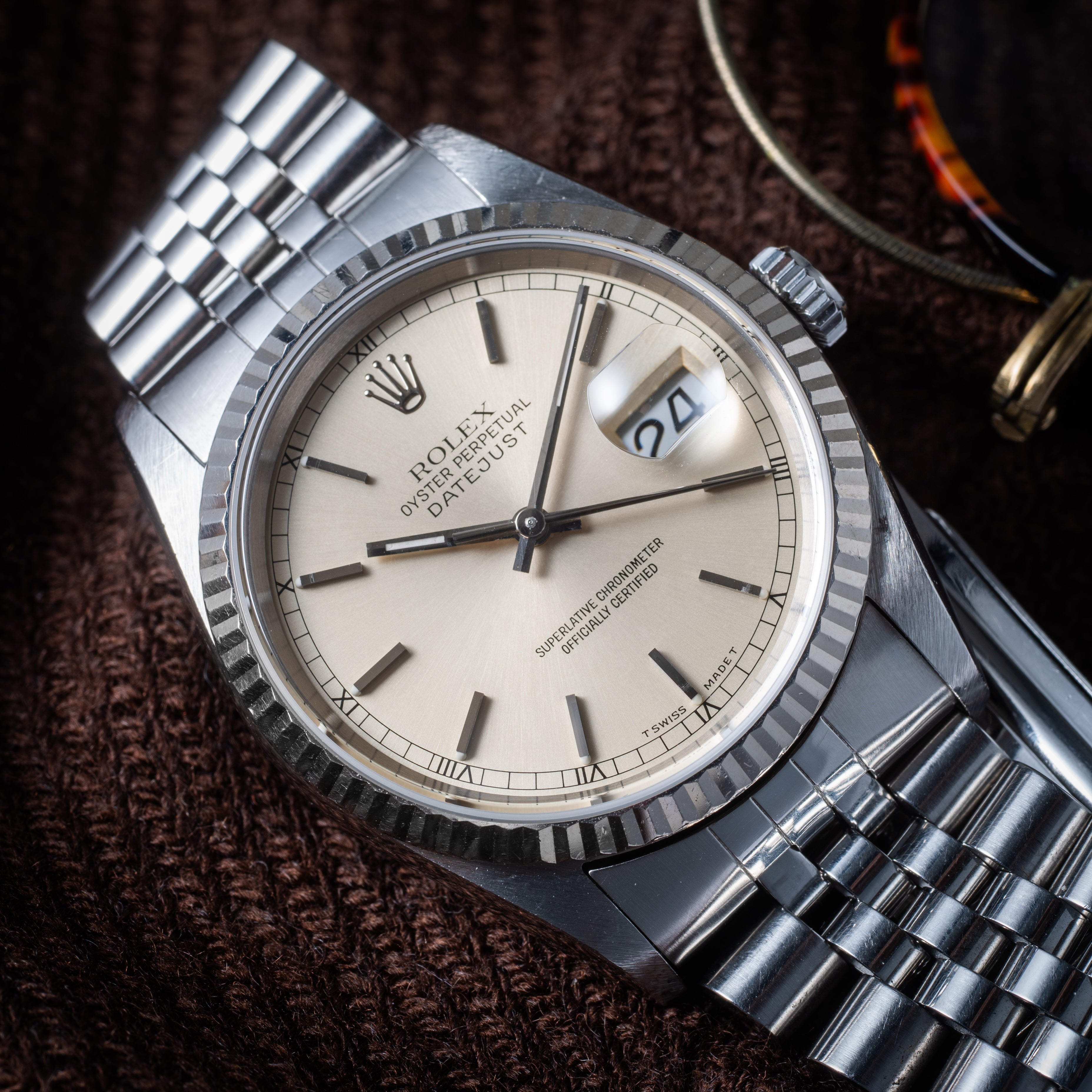 ロレックス デイトジャスト Ref.16234 1995年製 シルバーダイヤル WGベゼル