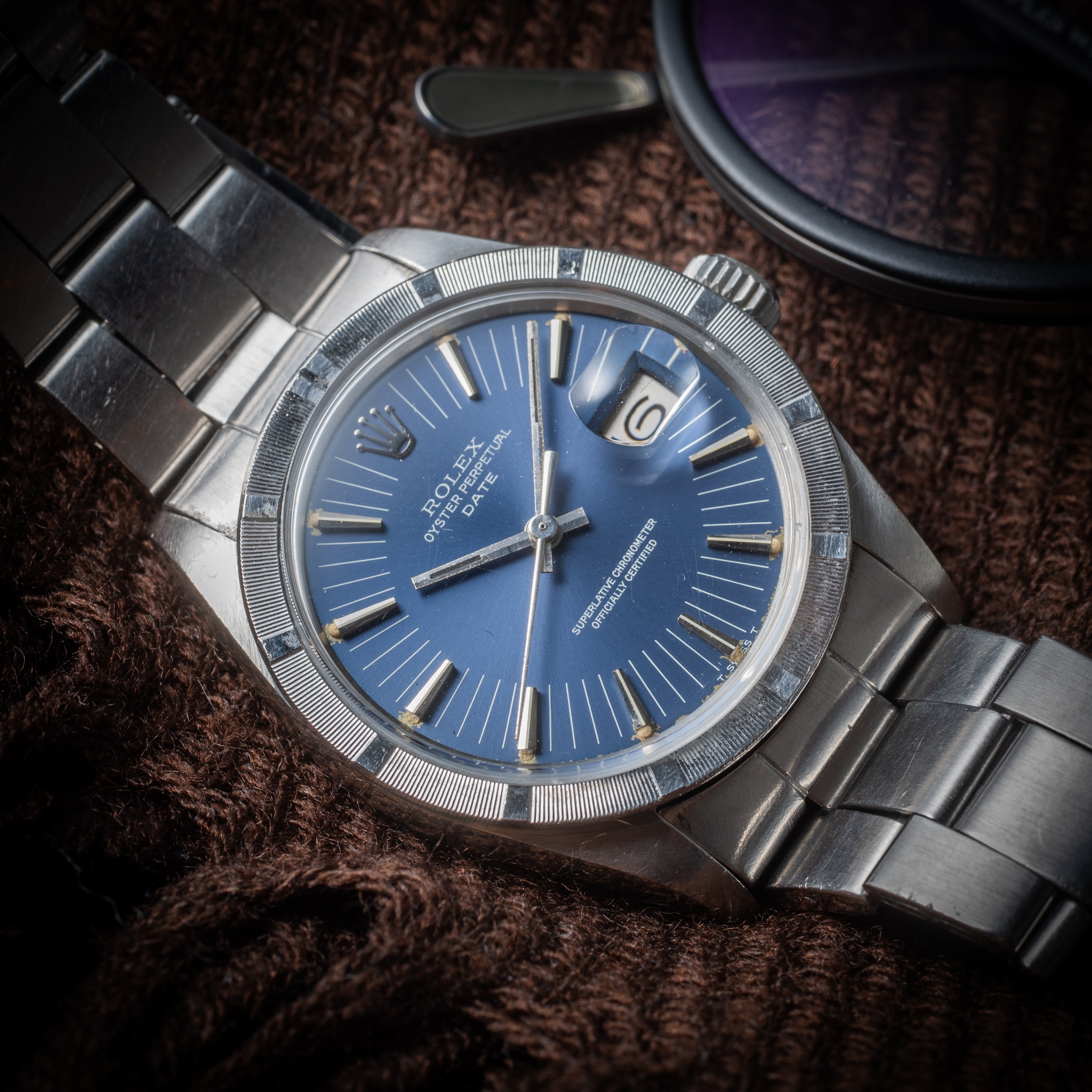 ロレックス オイスターパーペチュアルデイト 1971年製 ブルーラジアルダイヤル
