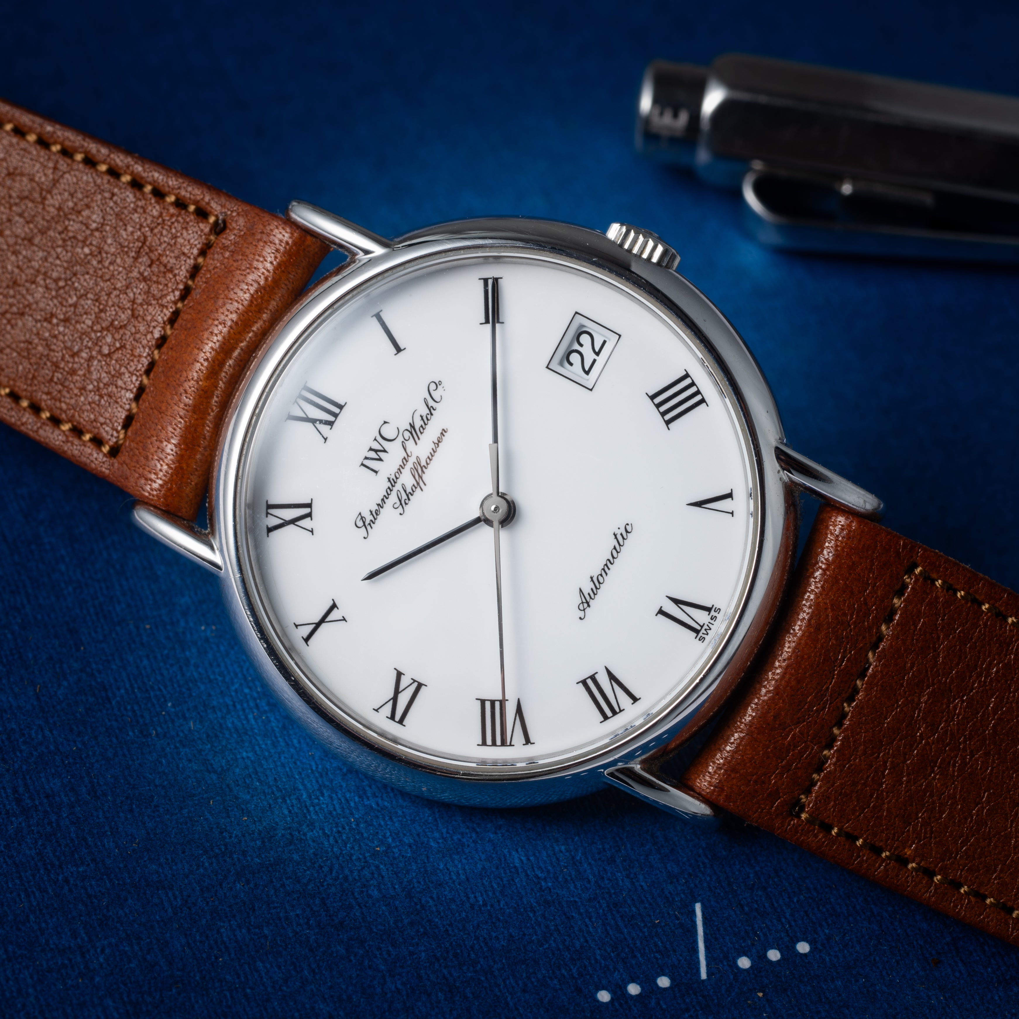 IWC ポートフィノ 2001年製 ホワイトローマンダイヤル 純正尾錠付き