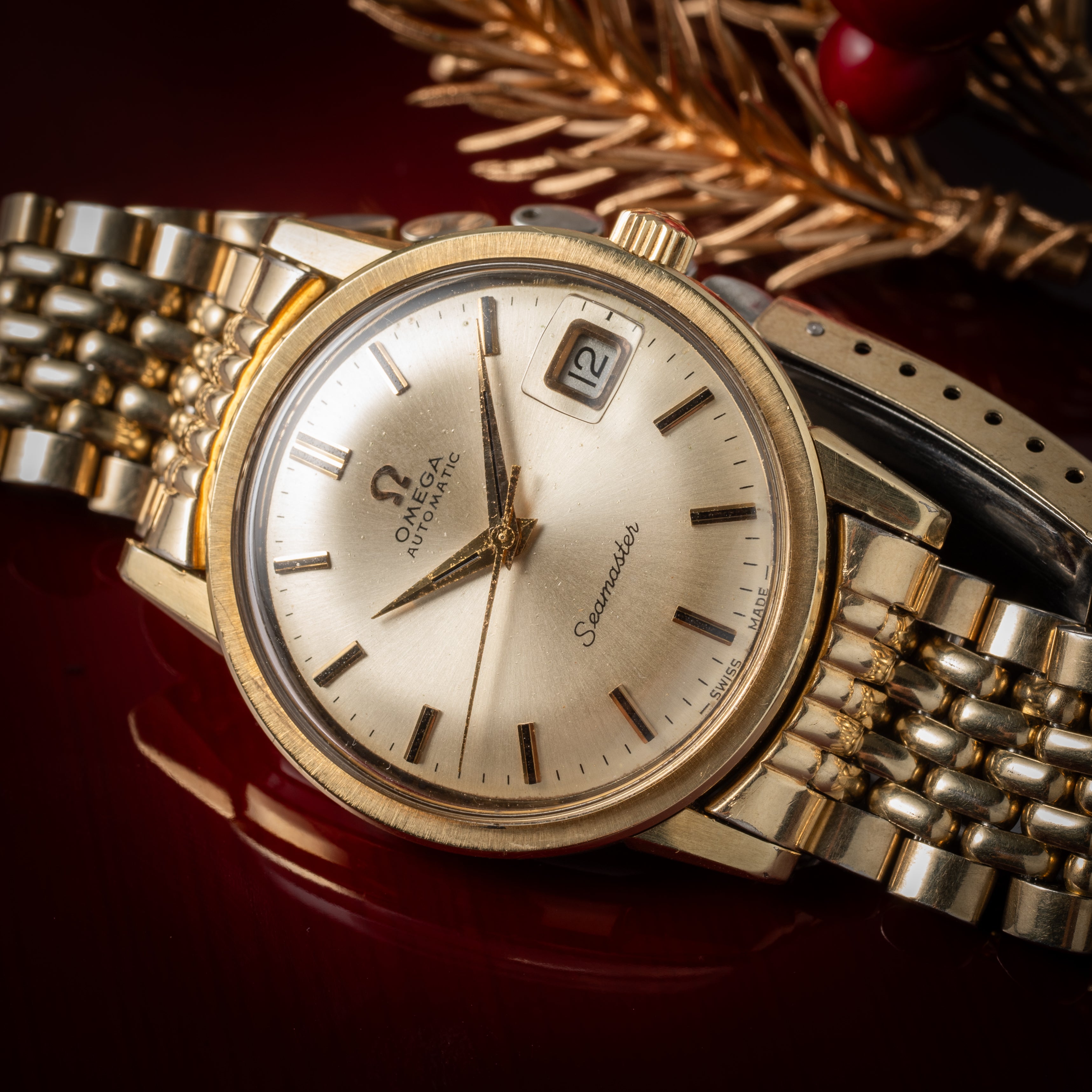 オメガ シーマスター 1968年製 Ref.166.003 トップゴールドケース 純正ブレス付