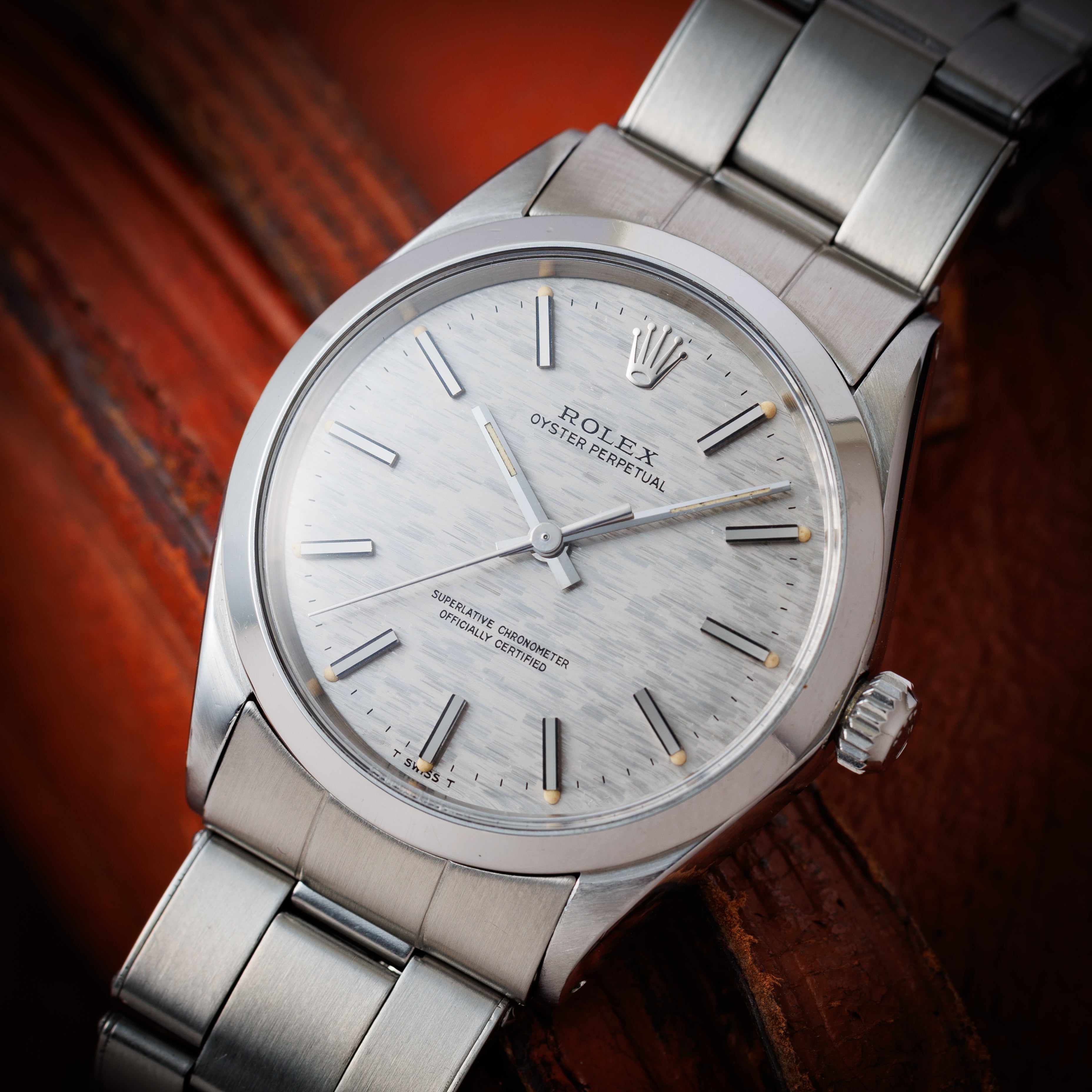 ロレックス オイスターパーペチュアル 1969年製 Ref.1002 シルバーブリックダイヤル