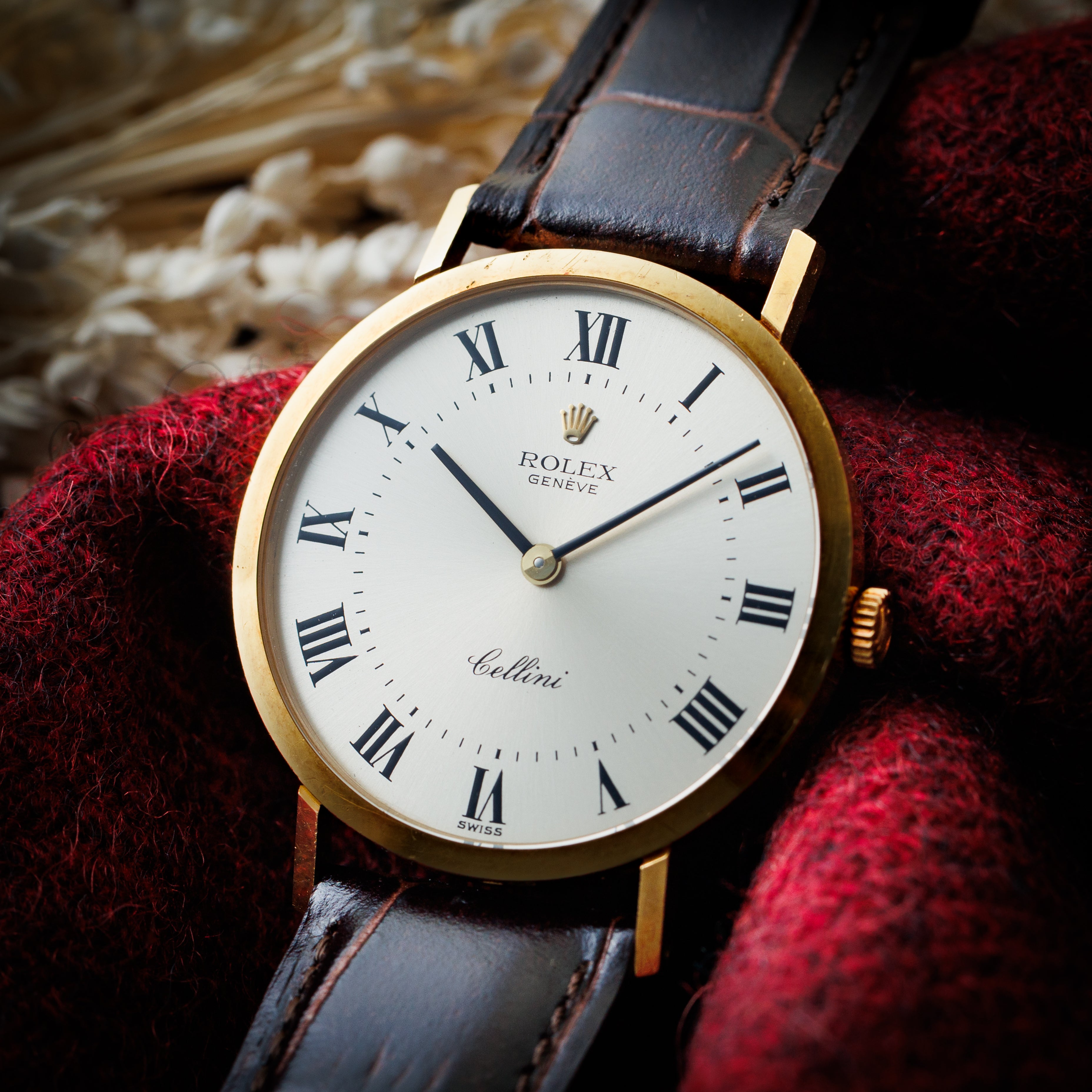 ロレックス チェリーニ 1974年製 Ref.4112 18金無垢ラウンドケース ローマンダイヤル