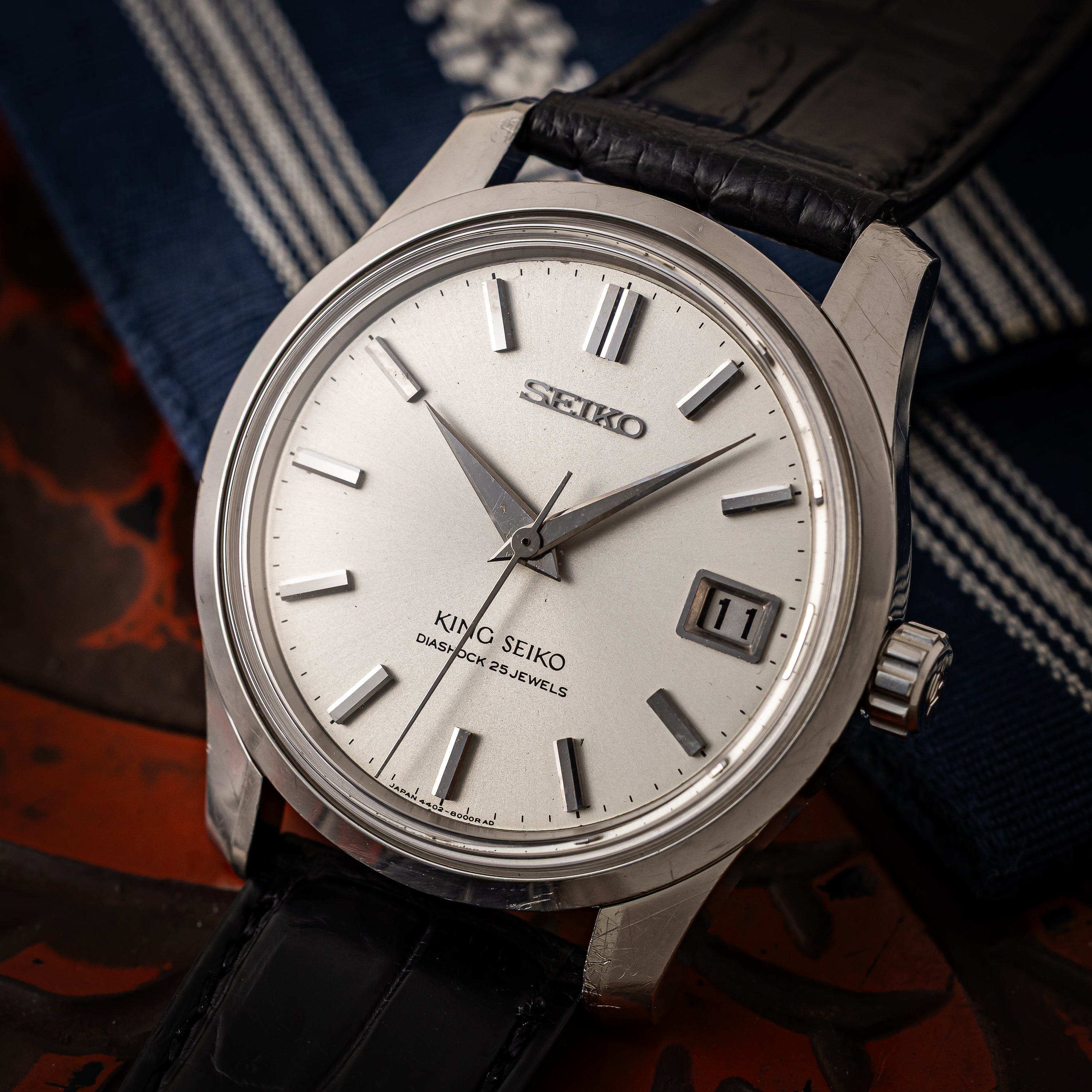 キングセイコー 1966年製 Ref.4402-8000 44KS前期型盾メダリオン シルバーダイヤル ロービート手巻き