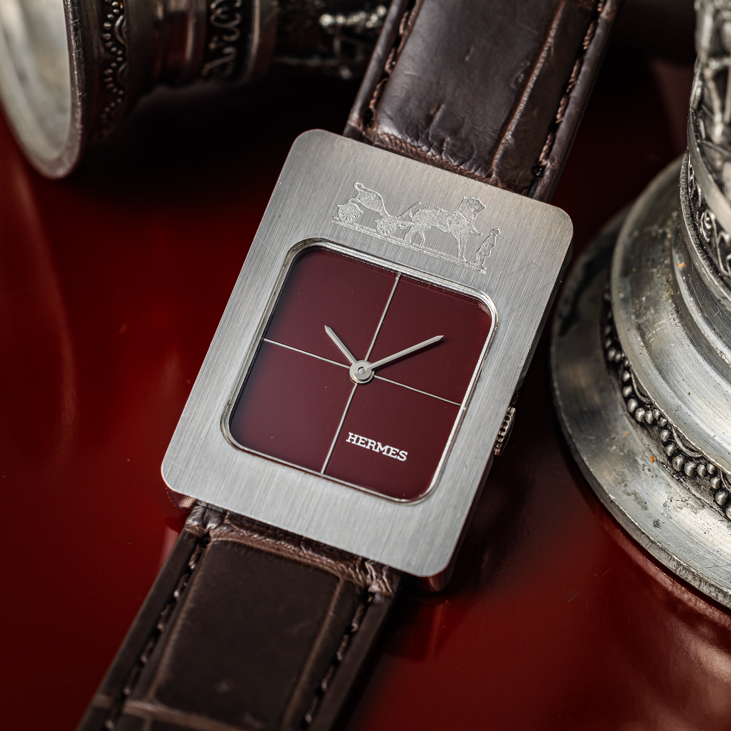 エルメス カレーシュ レクタンギュラー 1980年代製 手巻き