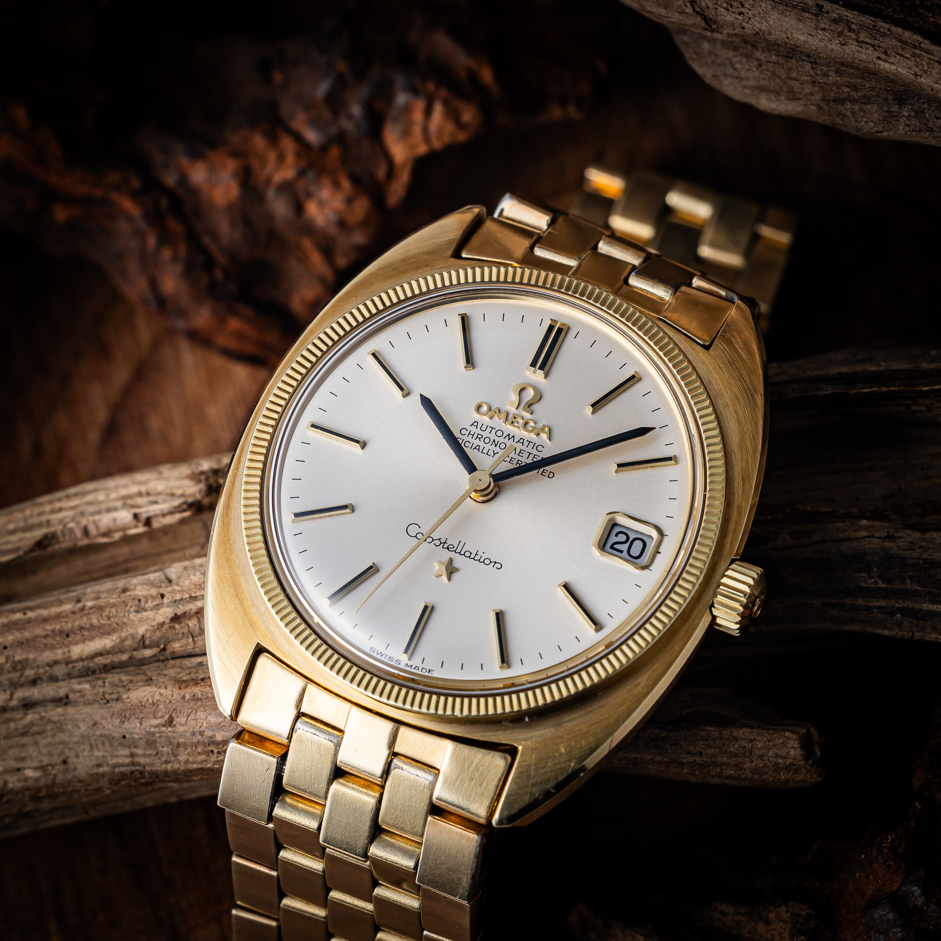 オメガ コンステレーション 1970年製 Ref.168027 トップゴールドケース コインエッジベゼル 純正ブレス
