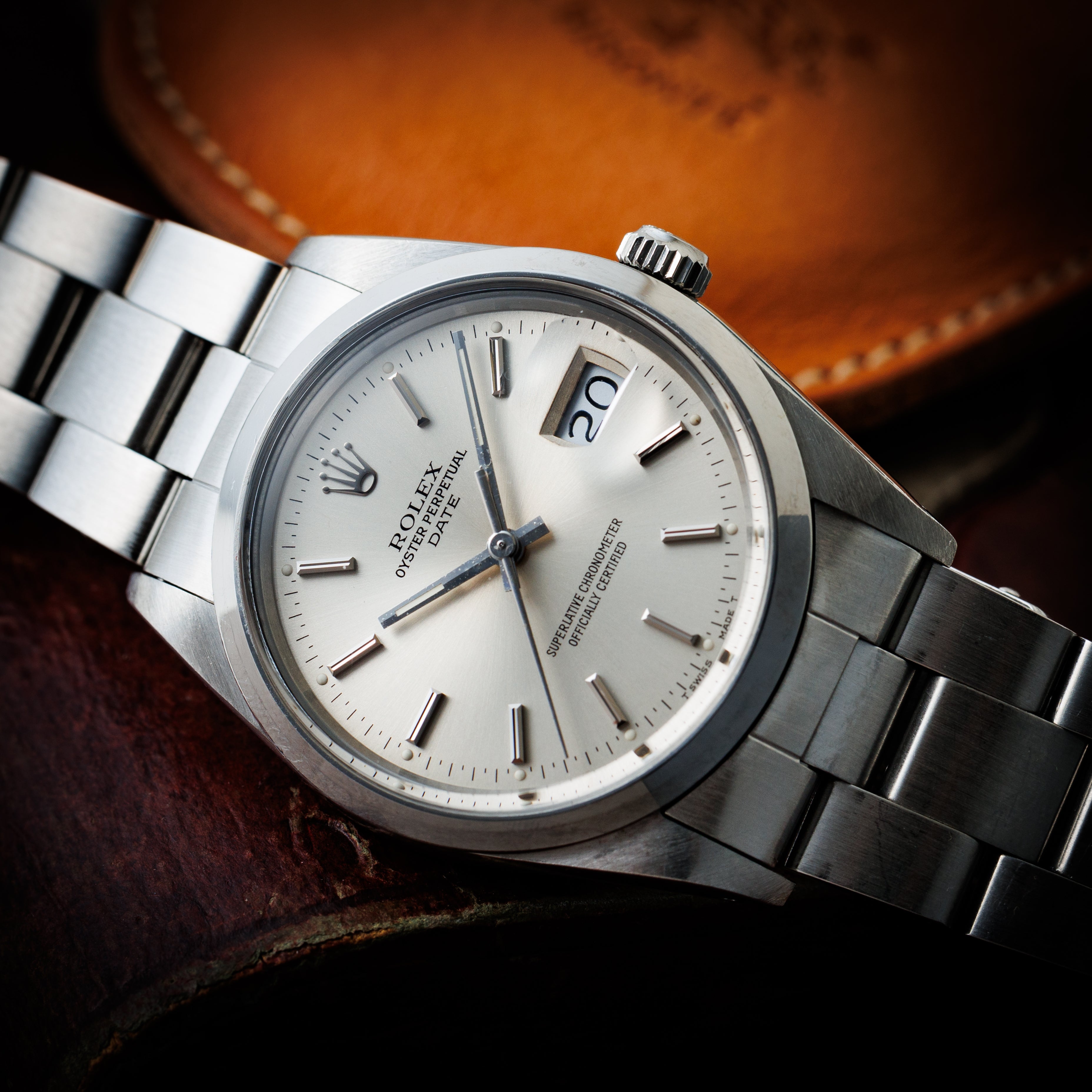 ロレックス オイスターパーペチュアルデイト 1987年製  Ref.15000 シルバーダイヤル ギャラ、冊子付き