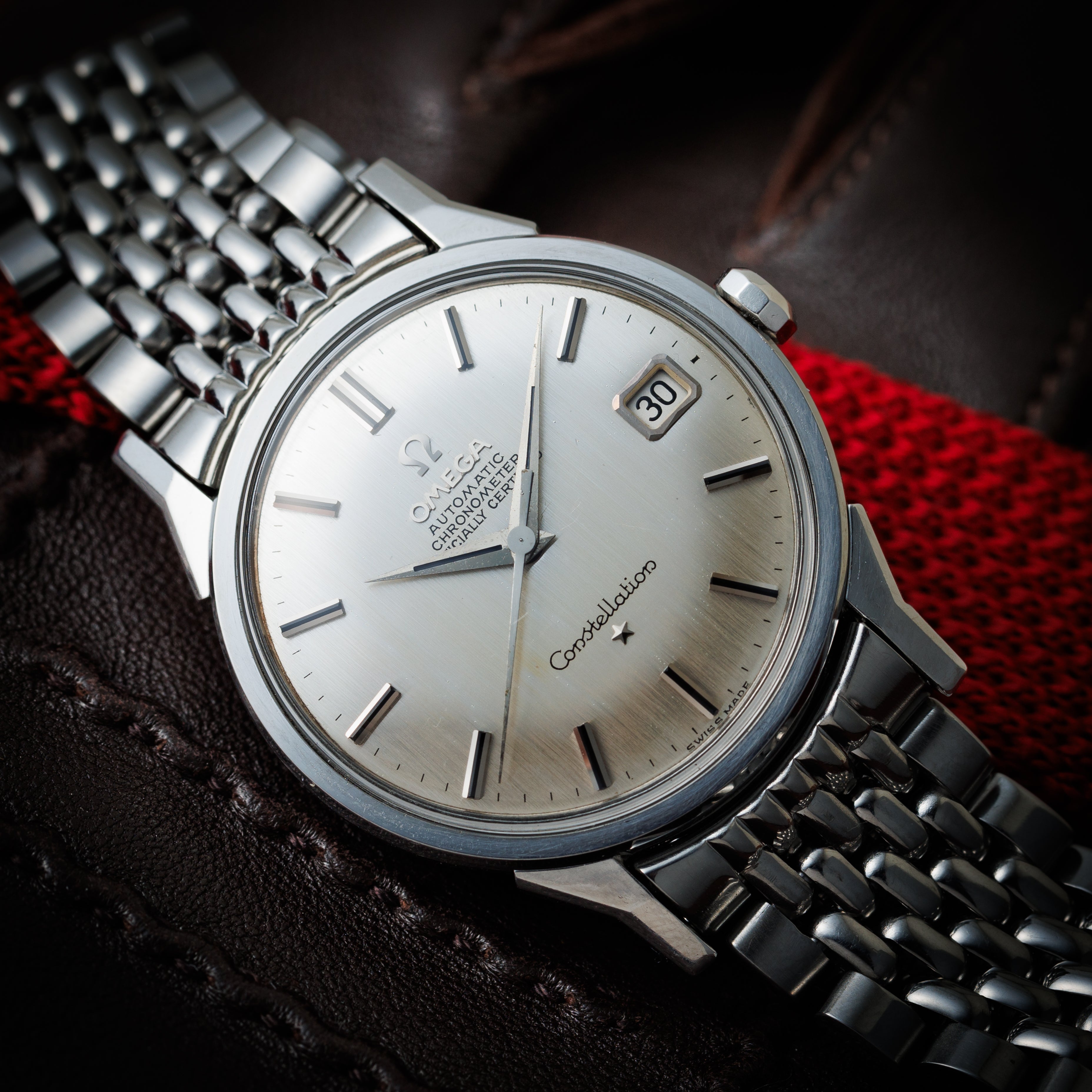 オメガ コンステレーション 1963年製 Ref.168.005 ギャラ付 シルバーダイヤル 純正ライスブレス付き