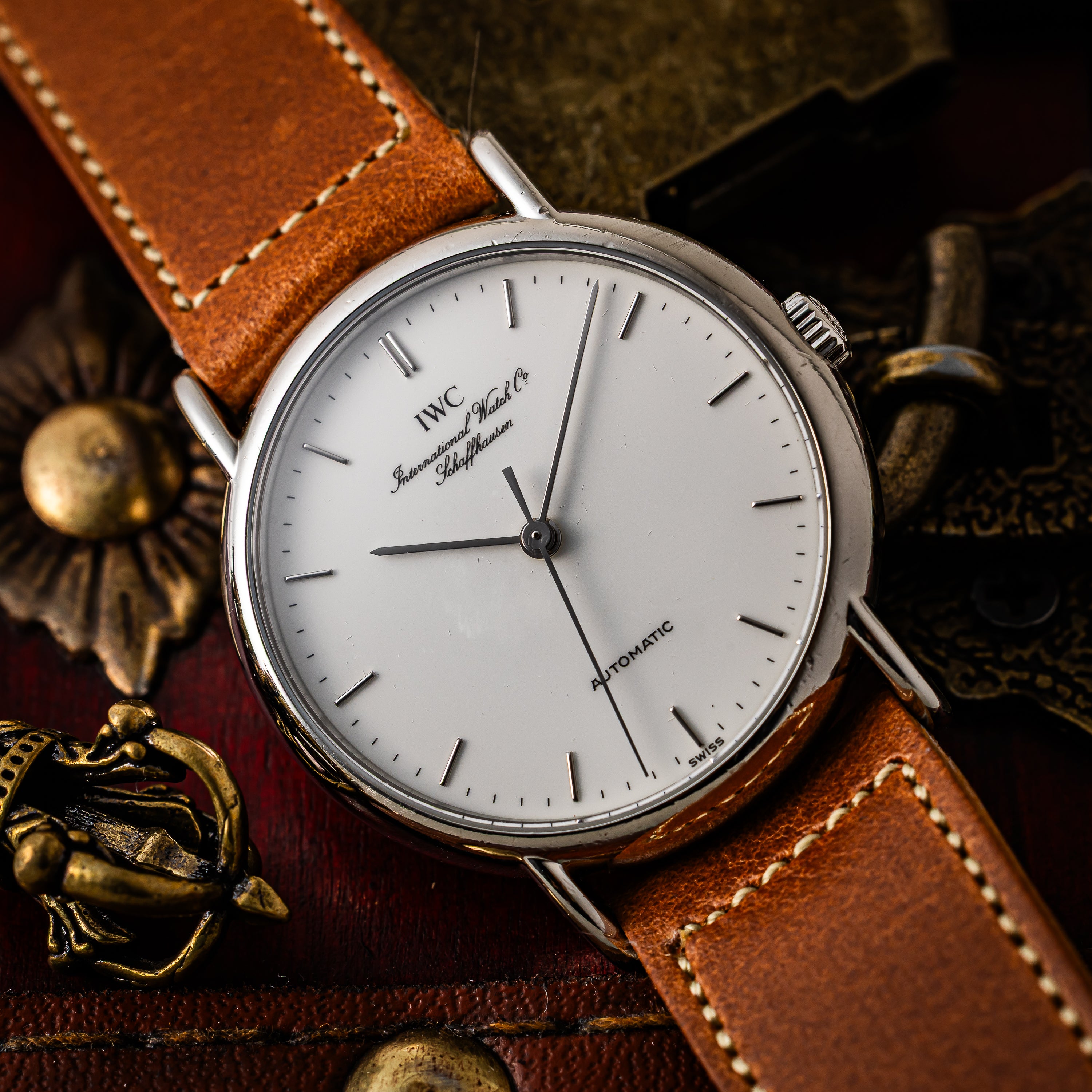 IWC ポートフィノ ノンデイト 1991年製 自動巻 ホワイトエナメルダイヤル 純正尾錠付き