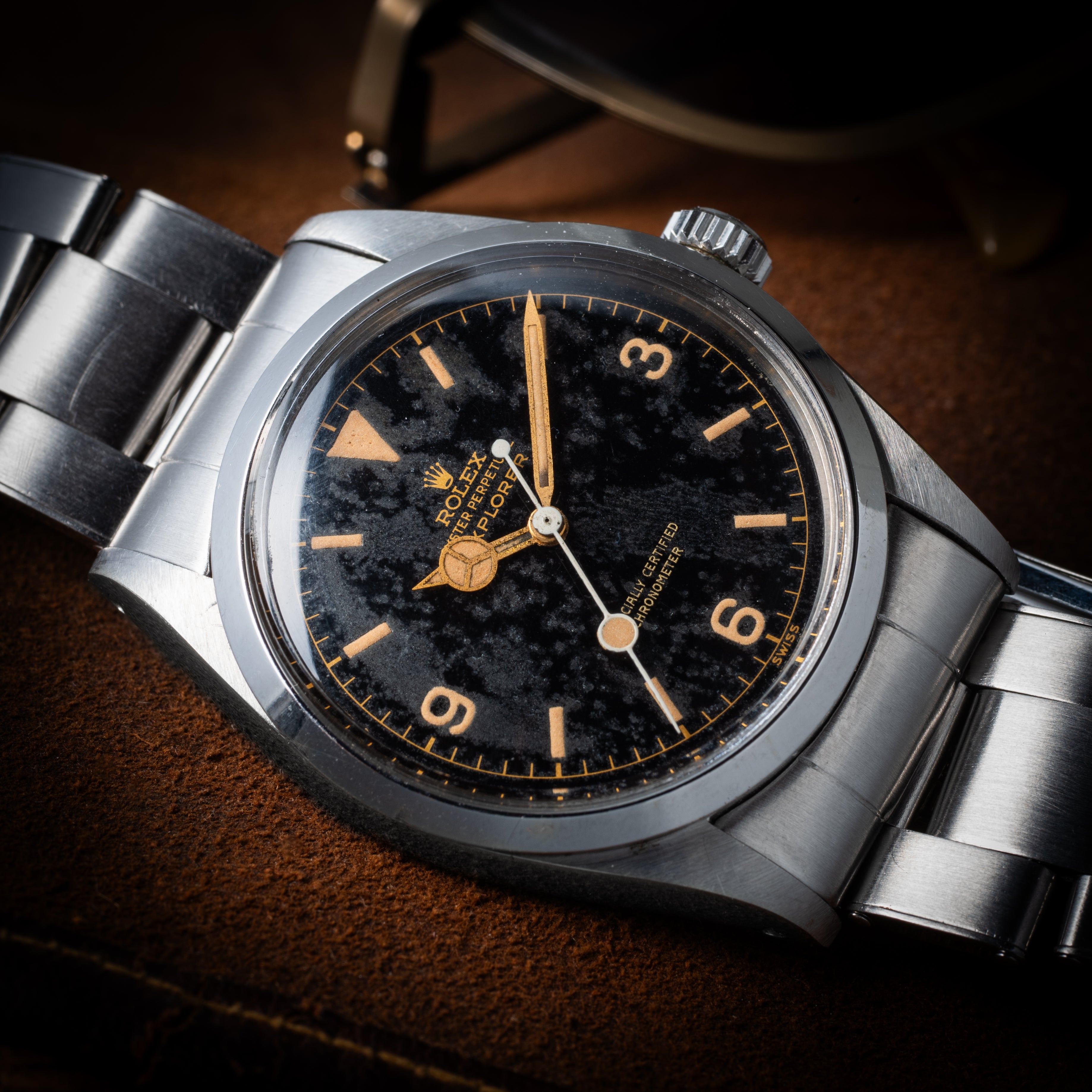 ロレックス エクスプローラー Ref.6610 1956年製 ミラーダイヤル 白秒針 純正リベットブレス