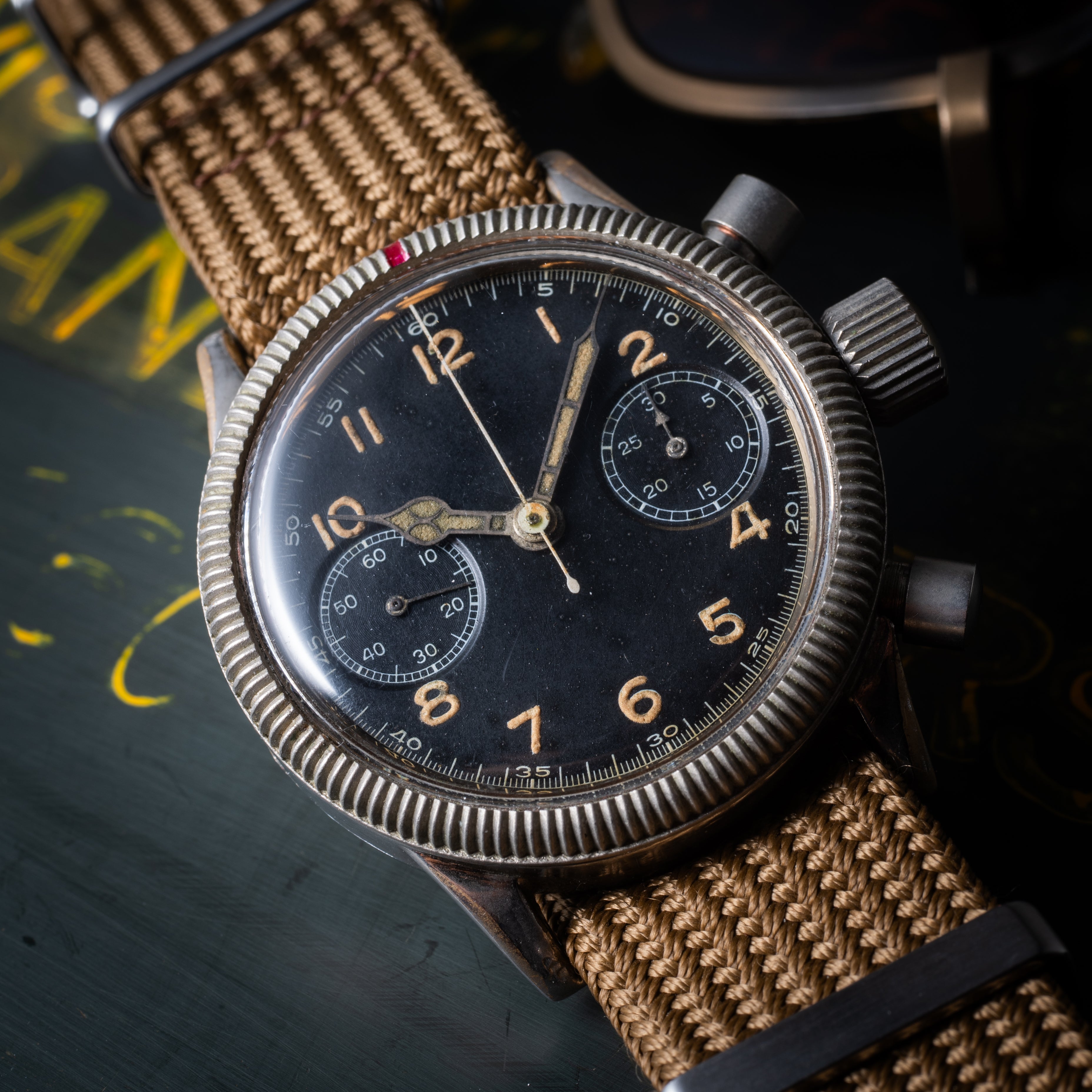 グラスヒュッテ チュチマ フリーガークロノ ドイツ空軍 手巻 Cal.59 1940年代製