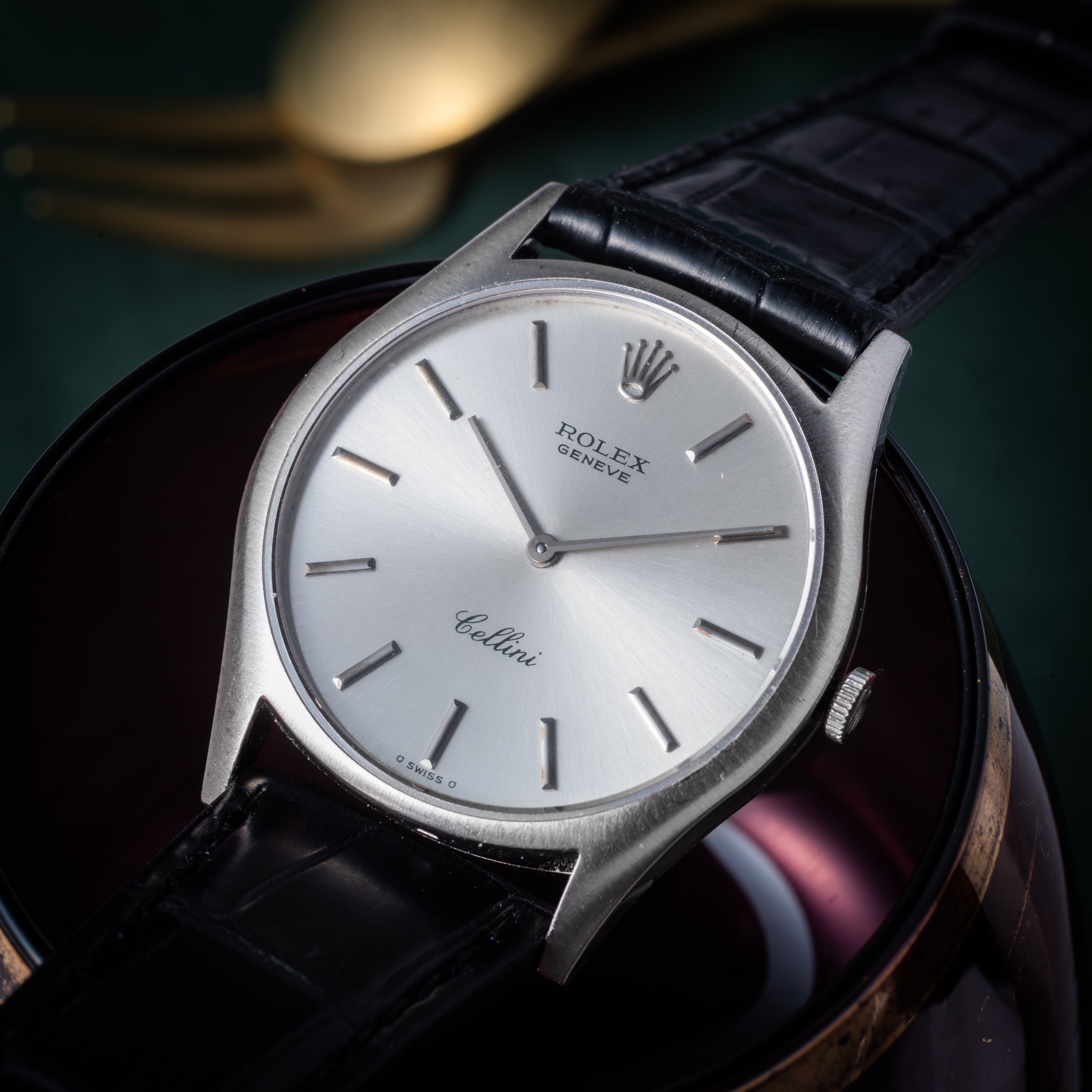 ロレックス チェリーニ 1973年製 Ref.3804 18金無垢WG 純正SS尾錠付き