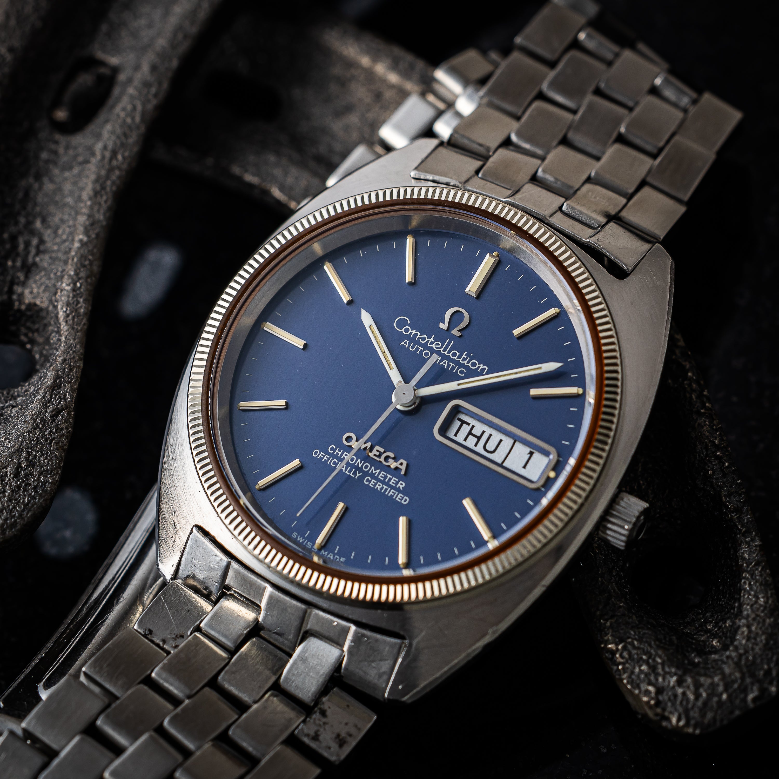 オメガ コンステレーション ジェンタ 後期 1972年製 クロノメーター自動巻 ブルーダイヤル