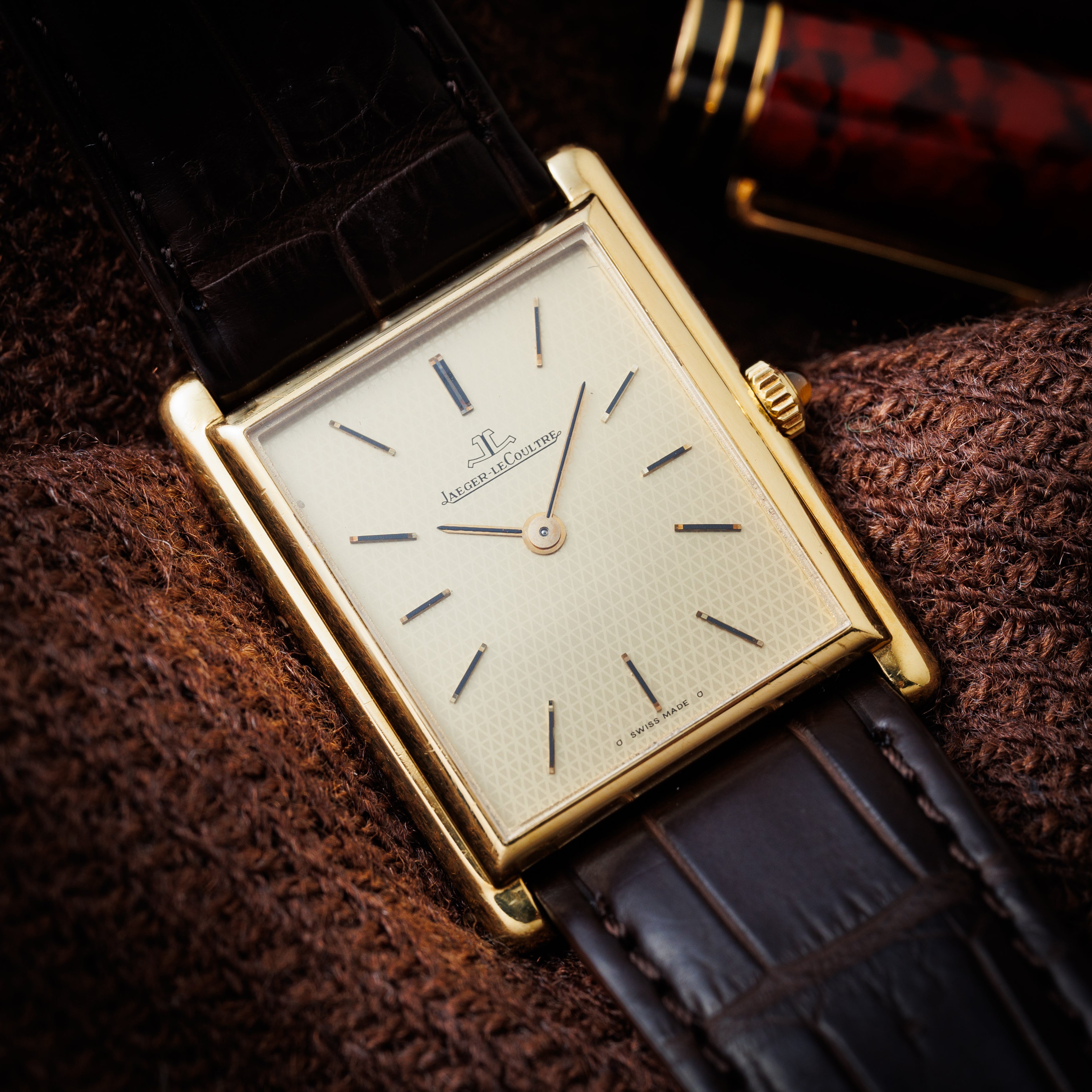 ジャガー・ルクルト  18金無垢タンクウォッチ 1970年代製 手巻き Cal.846 Ref.6129.21