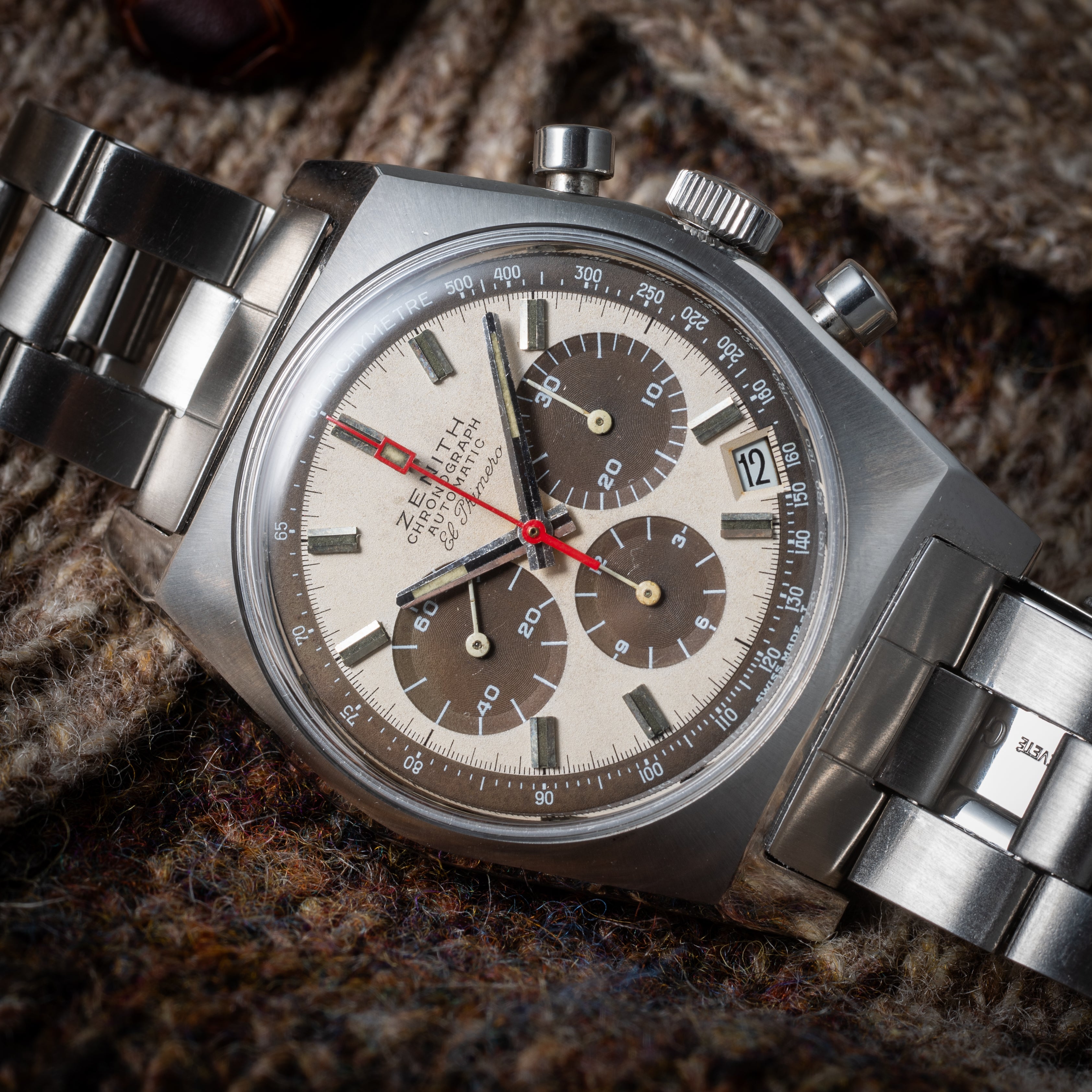 ゼニス エルプリメロ 1972年製 Ref.A384 箱、ギャラ、純正尾錠付き純正革ベルト、アーカイブ、修理明細書付き