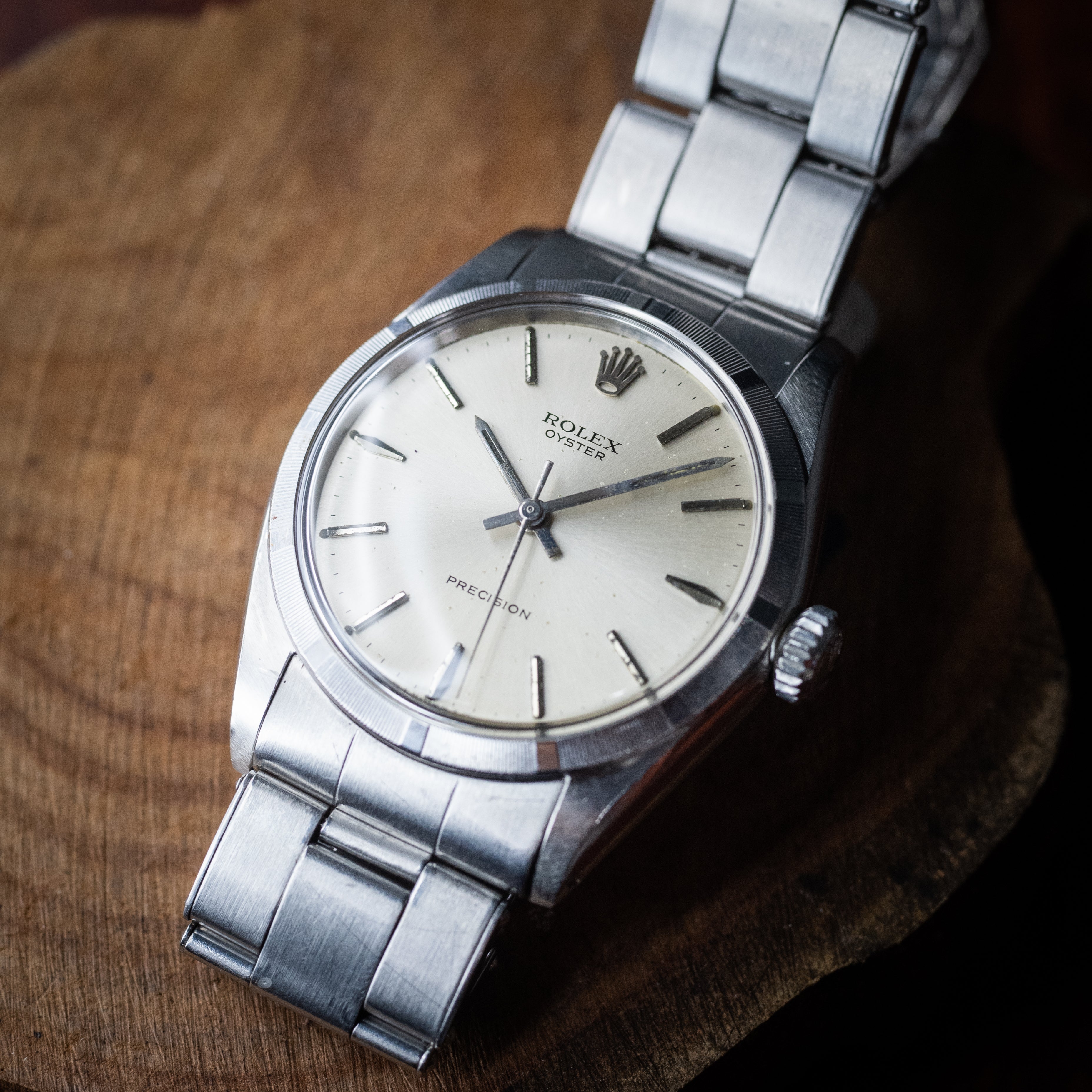 ロレックス オイスター 1966年製 エンジンターンドベゼル Ref.6427 リベットブレス