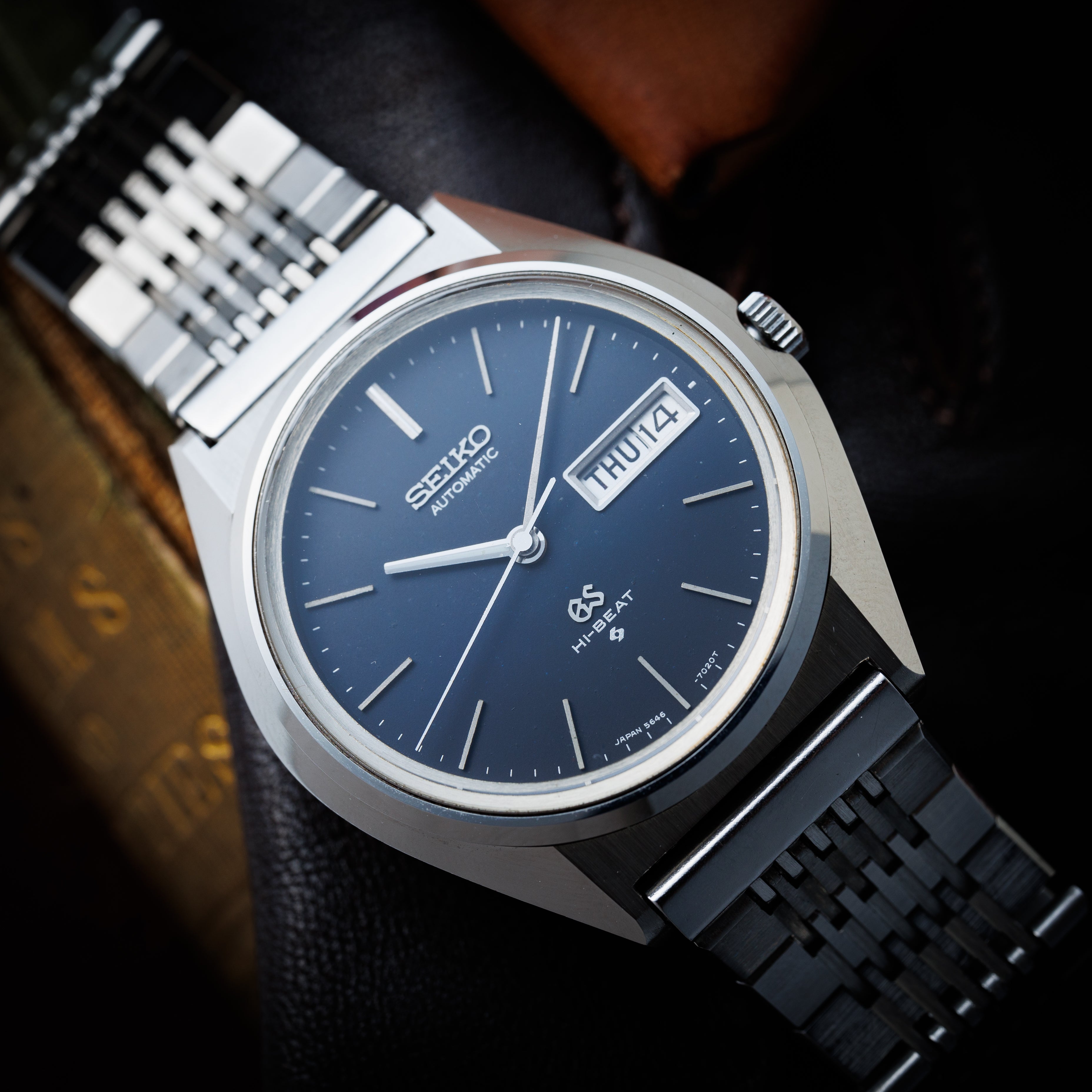 グランドセイコー 1971年製 Ref.5646-7010 56GS デイデイト　ブラックダイヤル ハイビート自動巻き