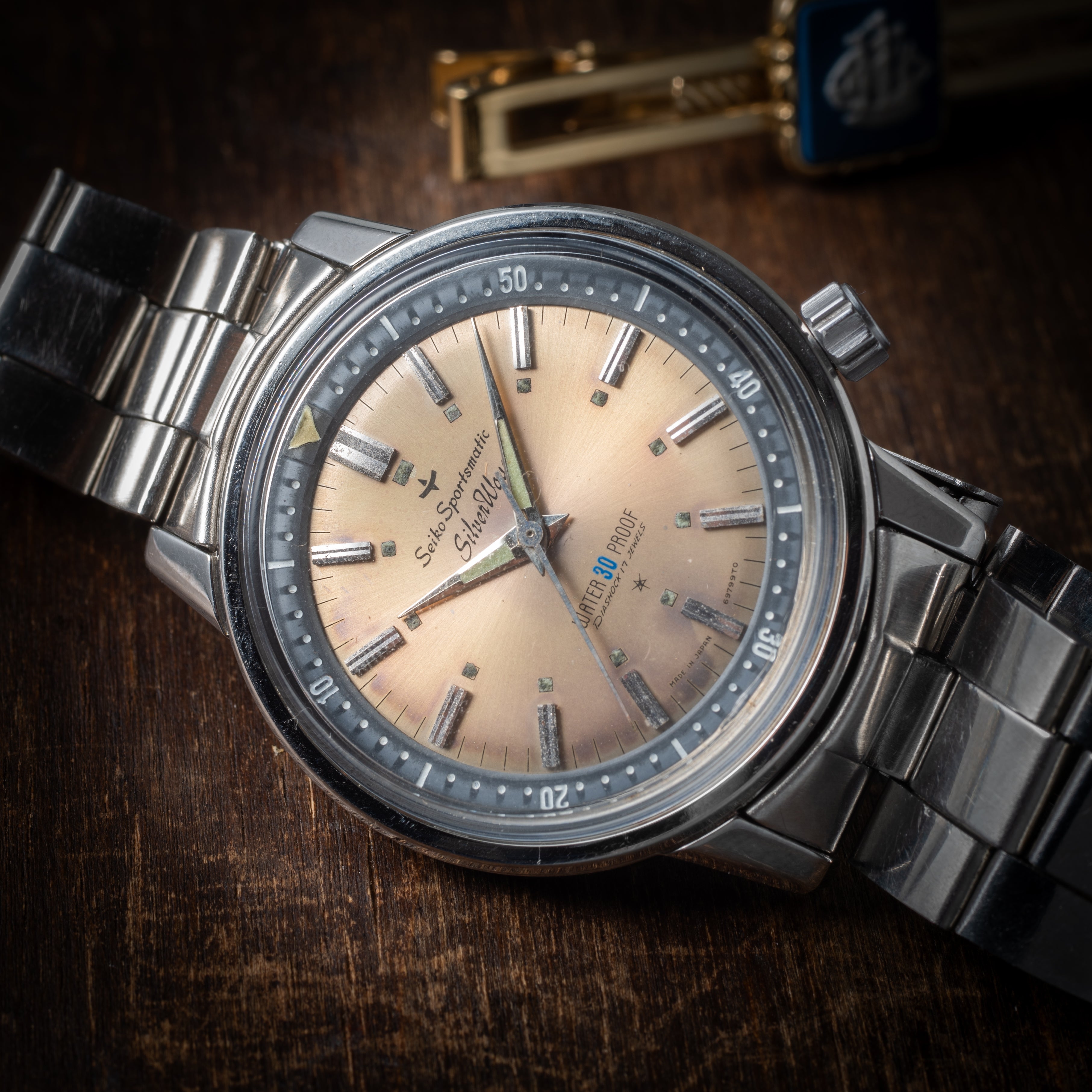 セイコー スポーツマチック 1964年製 シルバーウェーブ ブレス付き ノンデイト