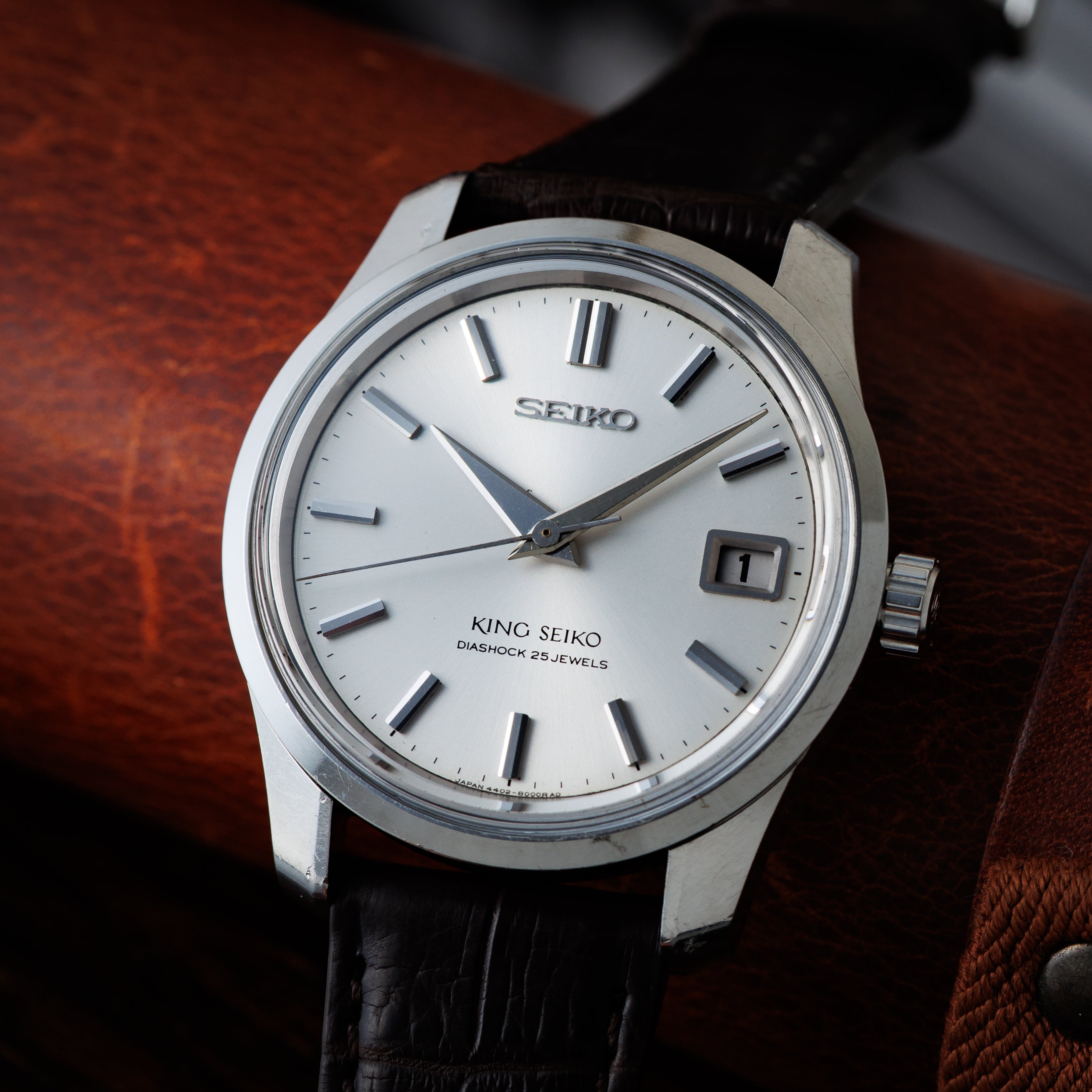キングセイコー 1965年製 Ref.4402-8000 44KS前期型盾メダリオン シルバーダイヤル ロービート手巻き