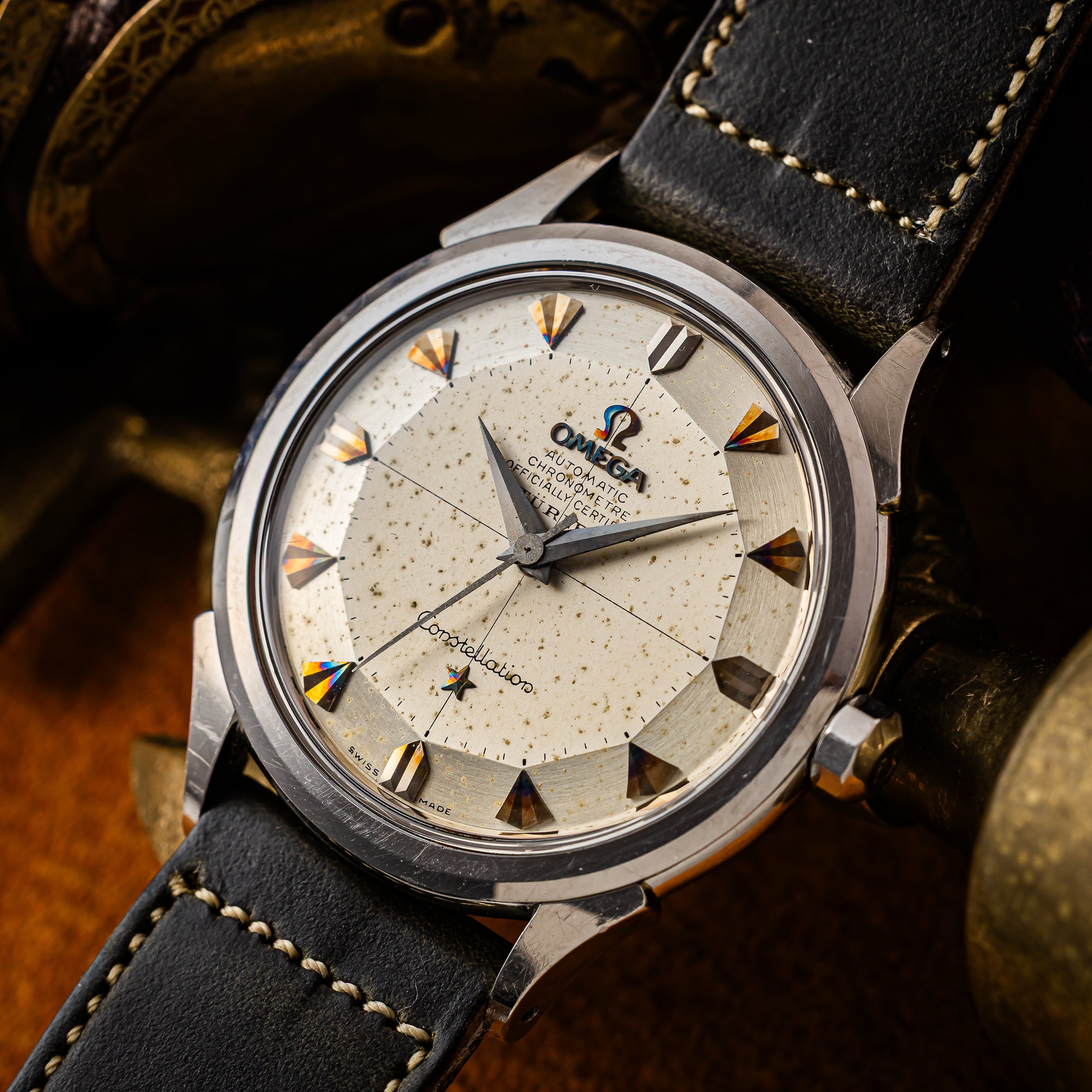 オメガ コンステレーション 12角 1956年製 ハートインデックス 全回転ローター自動巻き Cal.505