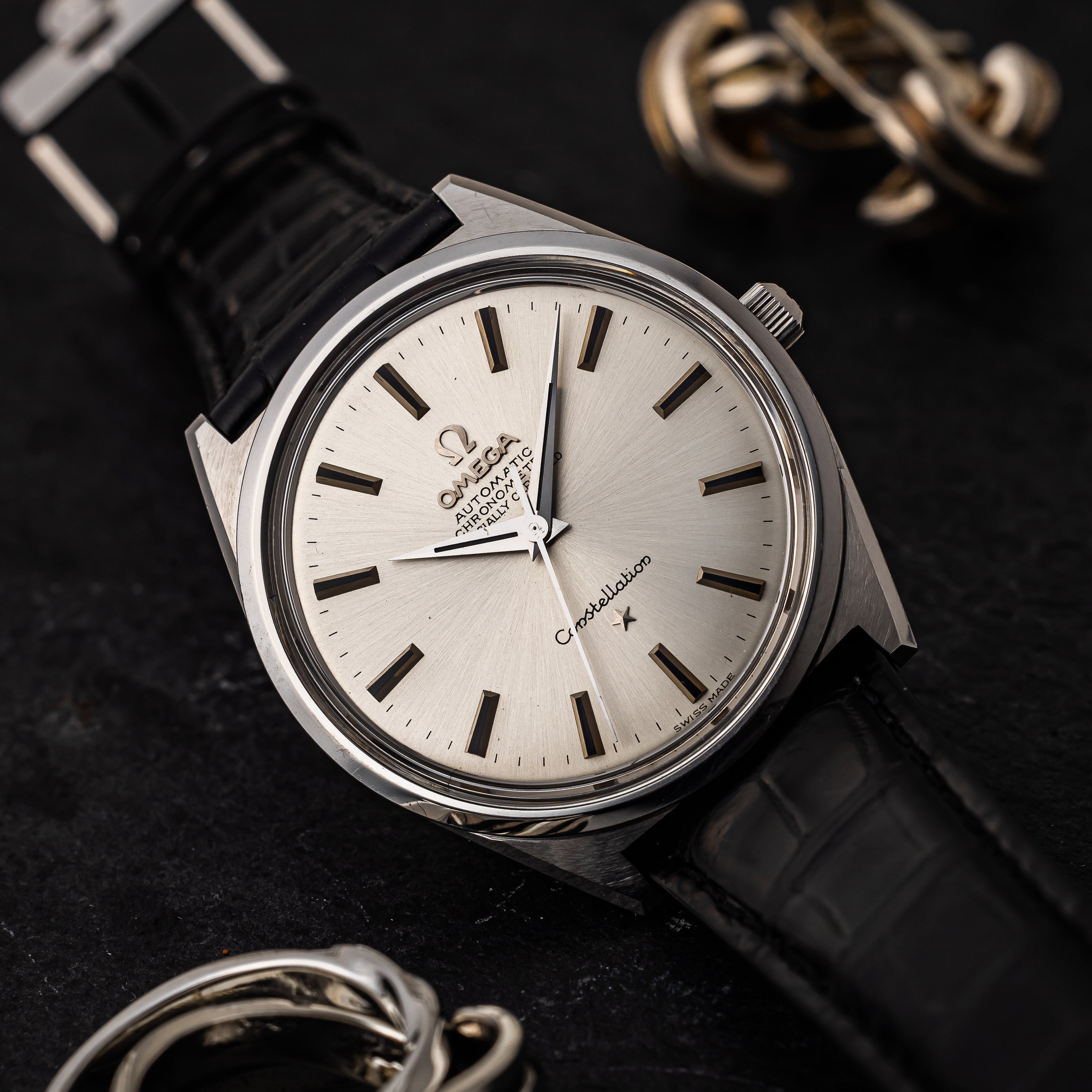 オメガ コンステレーション クロノメーター自動巻 1960年代製 Ref.167.015 ノンデイト 純正尾錠付き