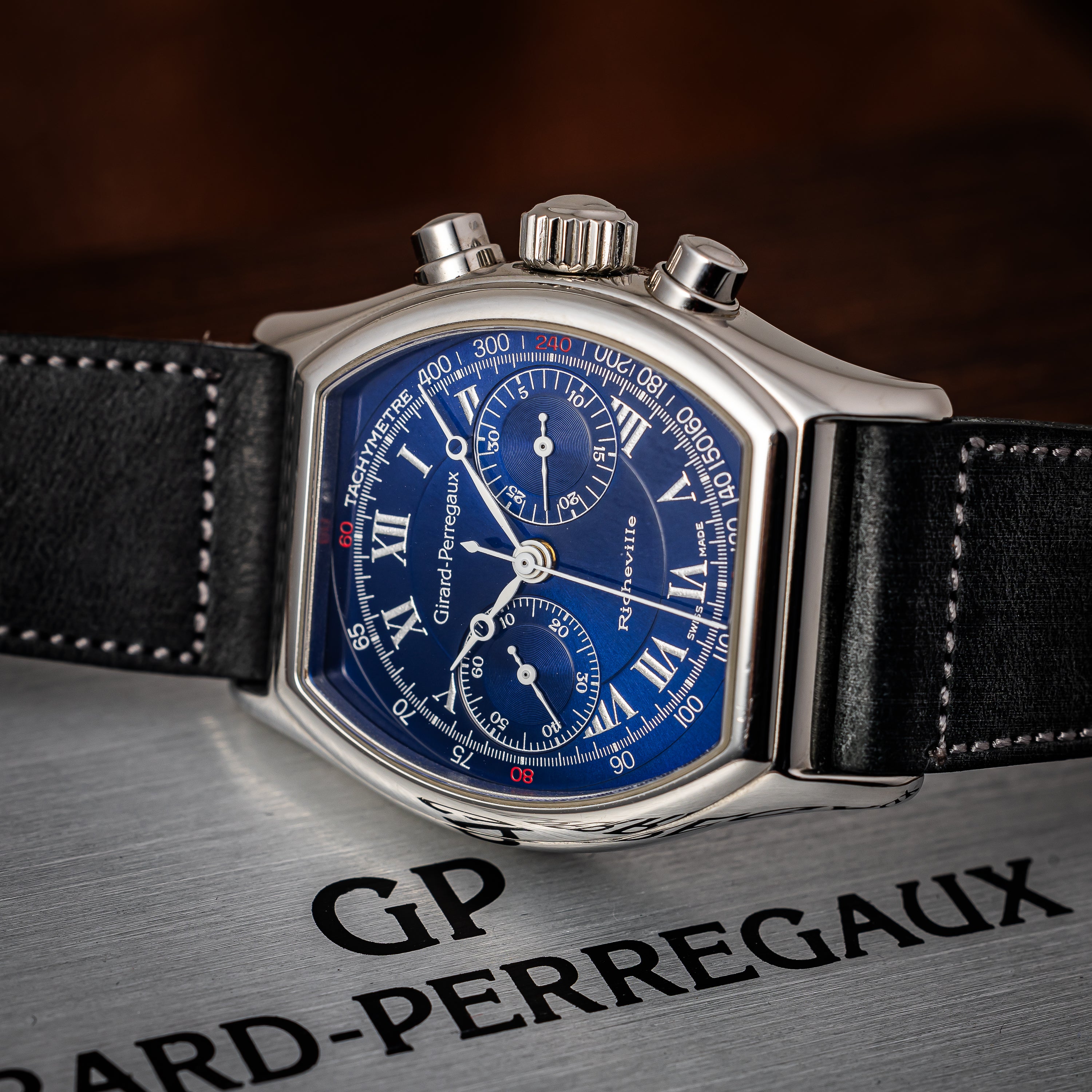 ジラール・ペルゴ リシュビル 1990年代製 Ref.2710 クロノグラフ 箱、ギャラ付き