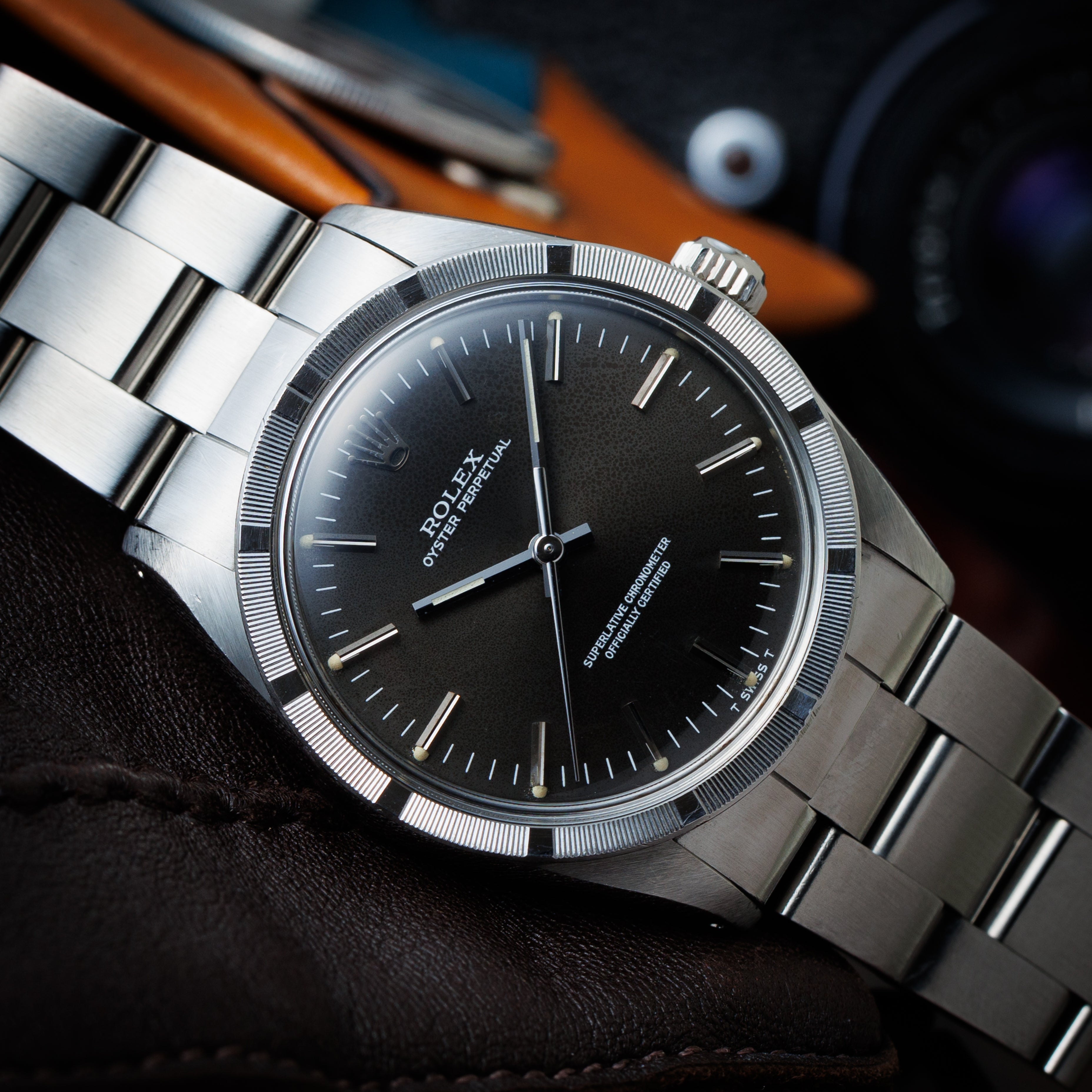 ロレックス オイスターパーペチュアル エンジンターンドベゼル 1988年製 Ref.1007 グレーダイヤル 純正ブレス