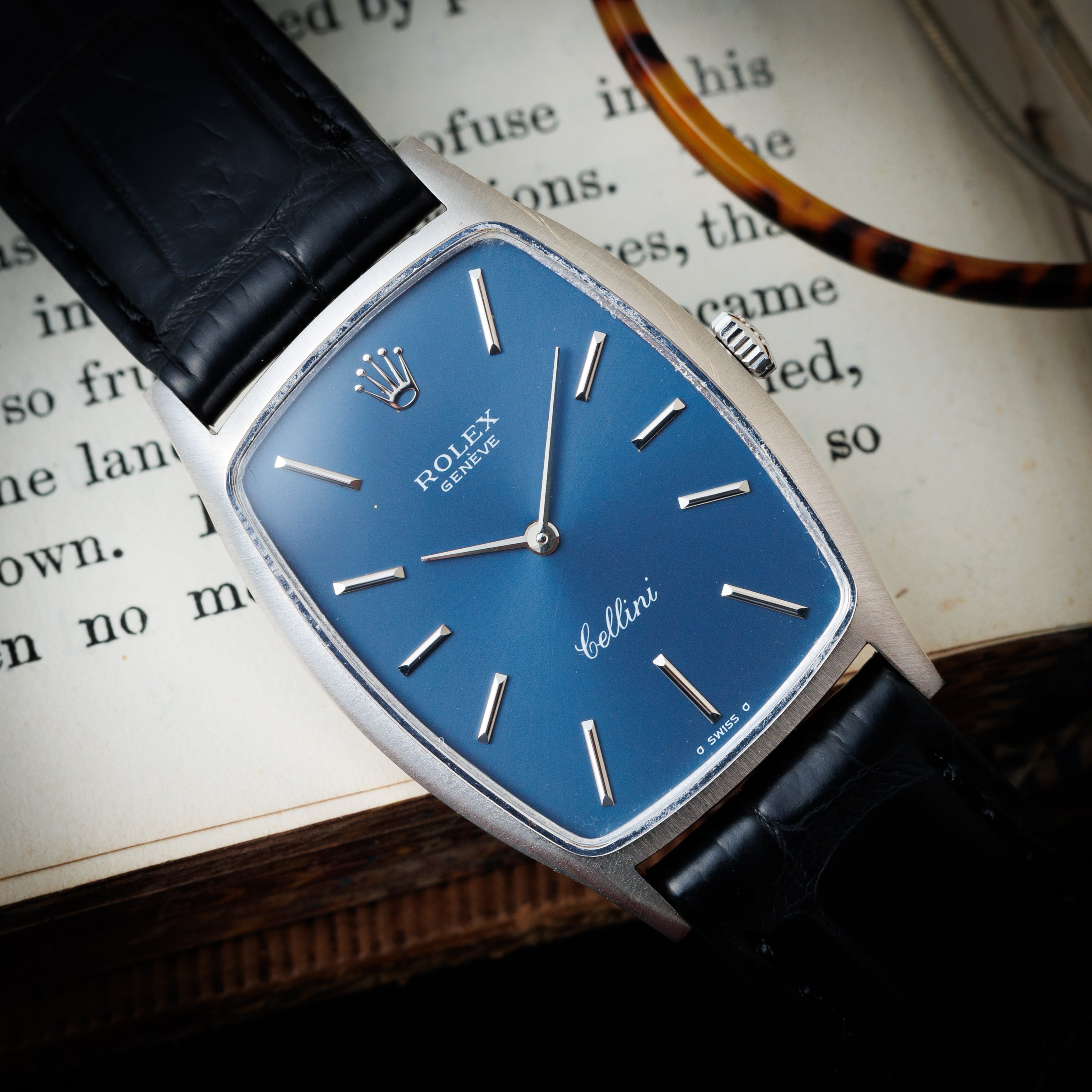 ロレックス チェリーニ 18金無垢ホワイトゴールド 1972年製ブルーグレーダイヤル