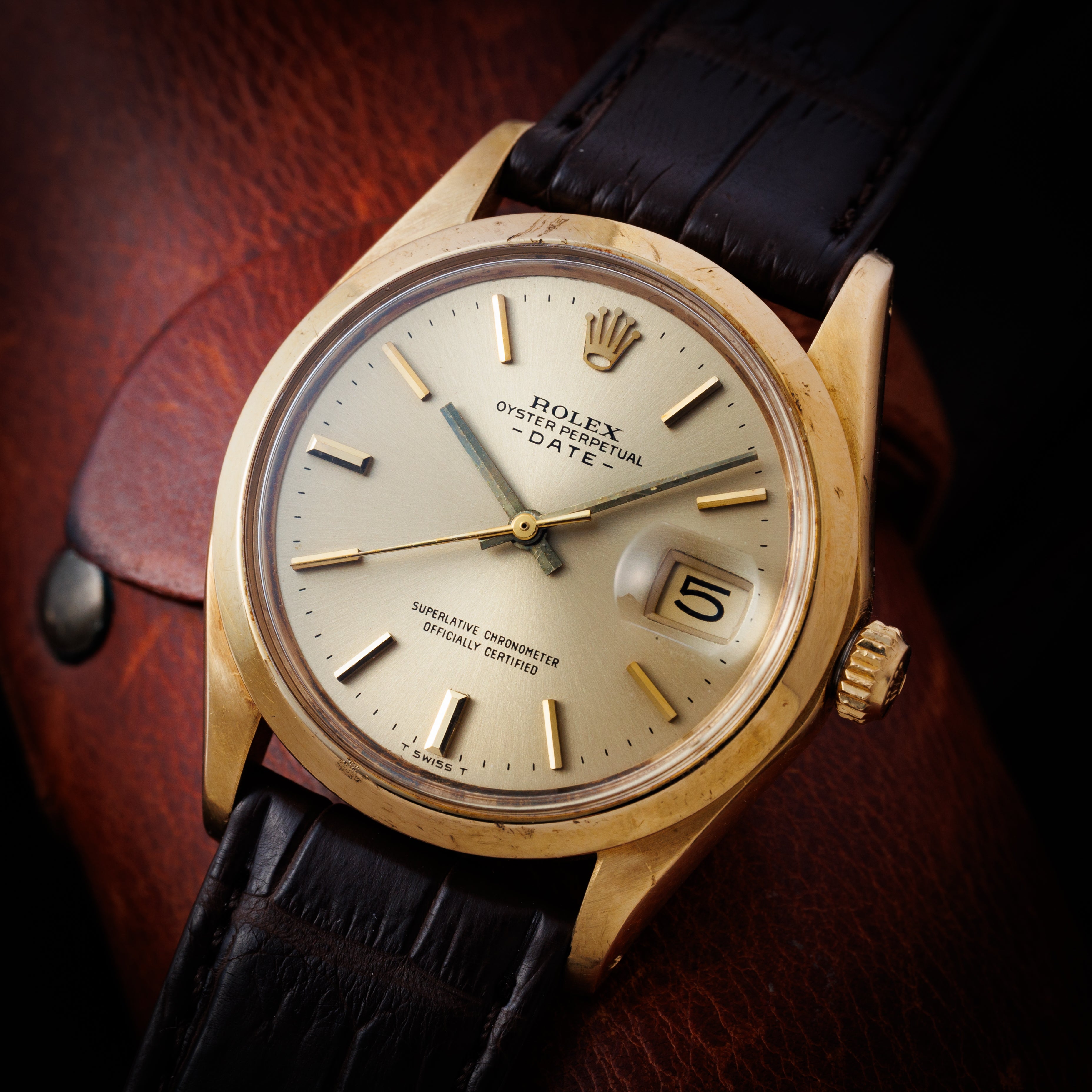 ロレックス 18金無垢オイスターパーペチュアルデイト 1971年製 Ref.1500 自動巻き