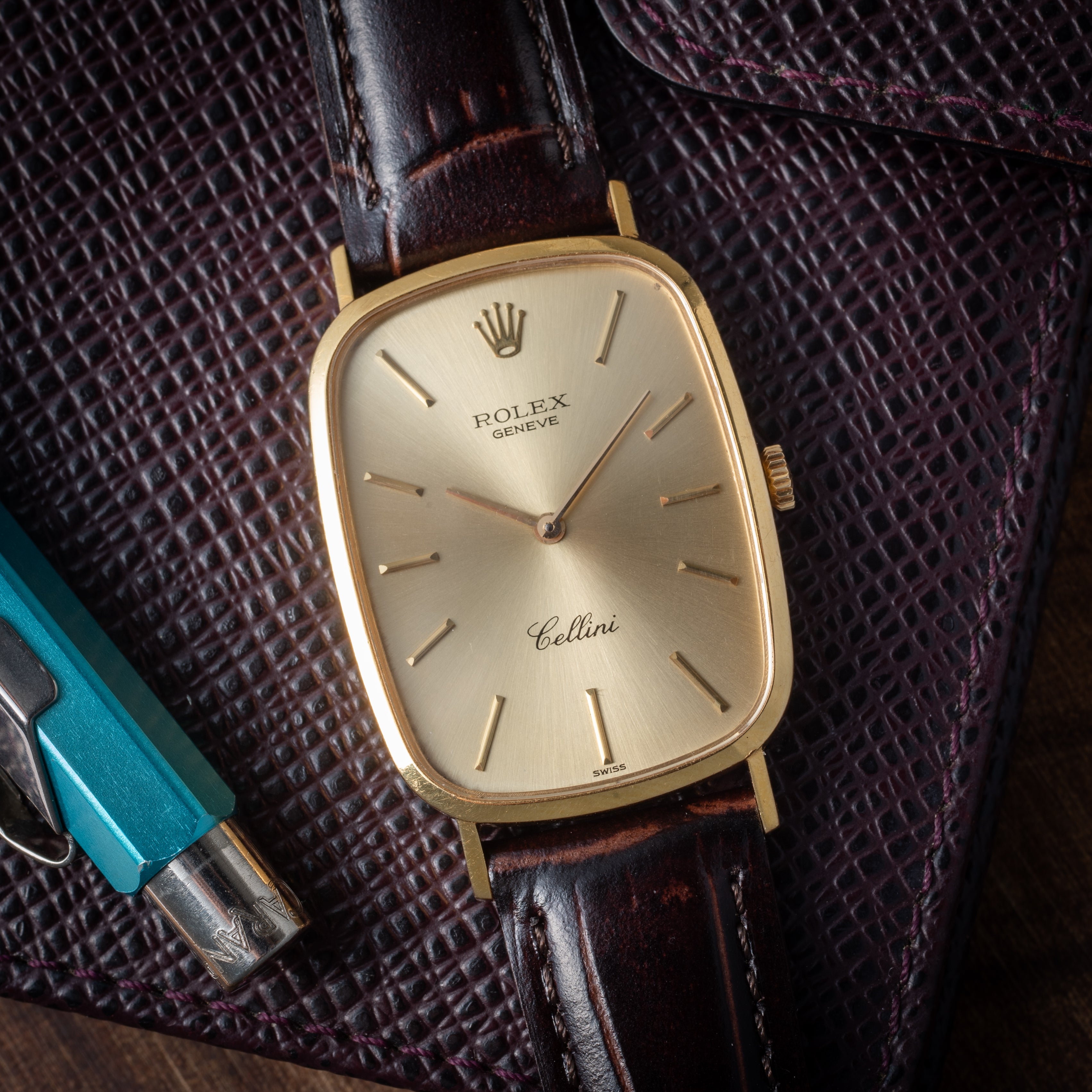 ロレックス チェリーニ 18金無垢 1975年製 シャンパンダイヤル Ref.4113 王冠尾錠