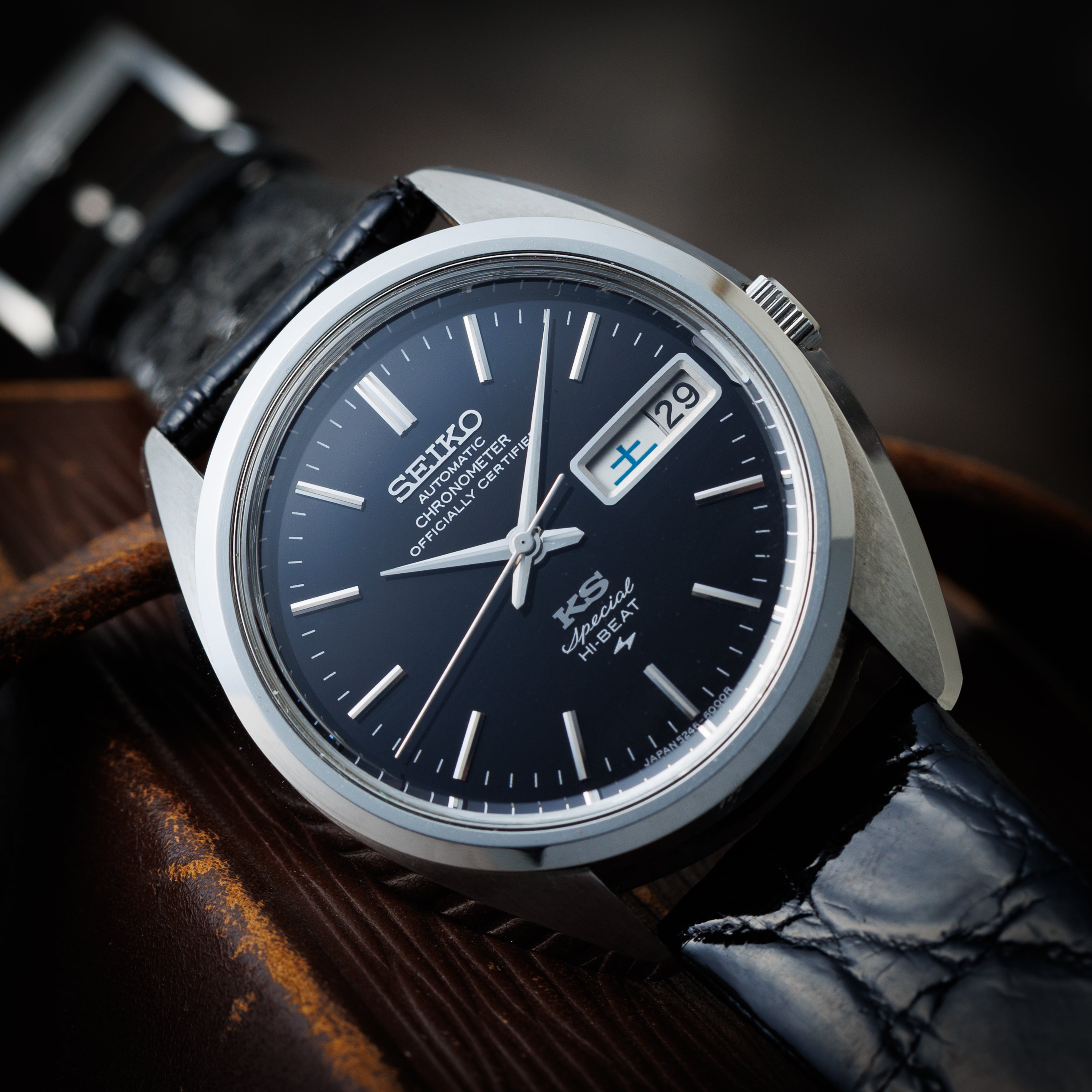 キングセイコー クロノメーター スペシャル 1972年製 ブラックダイヤル Ref.5246-6000 52KS 純正尾錠付き