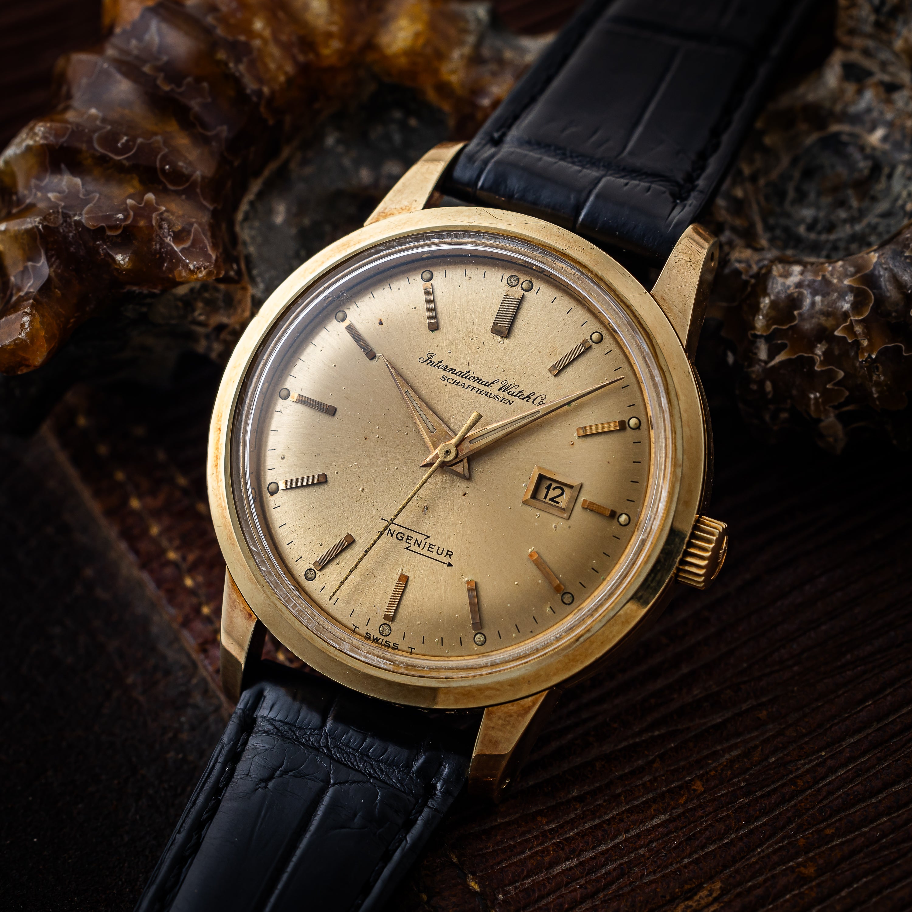 IWC 14金無垢インヂュニア 1963年製 Ref.766A バックステン ペラトン式自動巻Cal.8531 純正尾錠付き